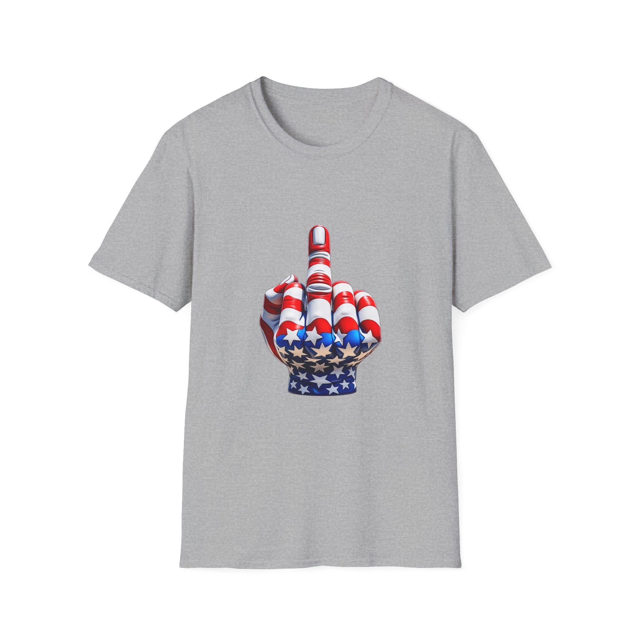 Middle Finger USA Flag T‑Shirt — Patriotic Offensive Graphic Tee