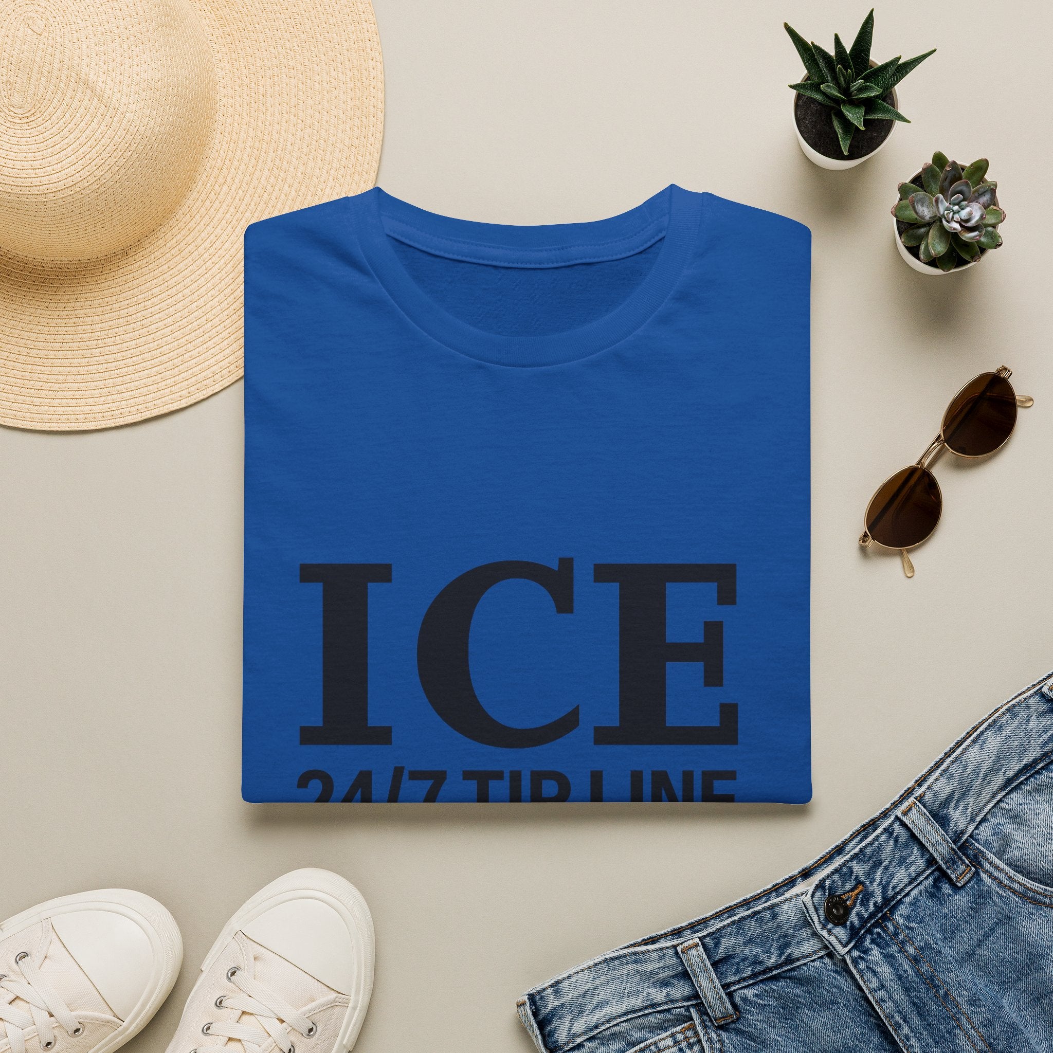 ICE 24/7 Tip Line T-Shirt — Funny ICE Hotline Graphic Tee