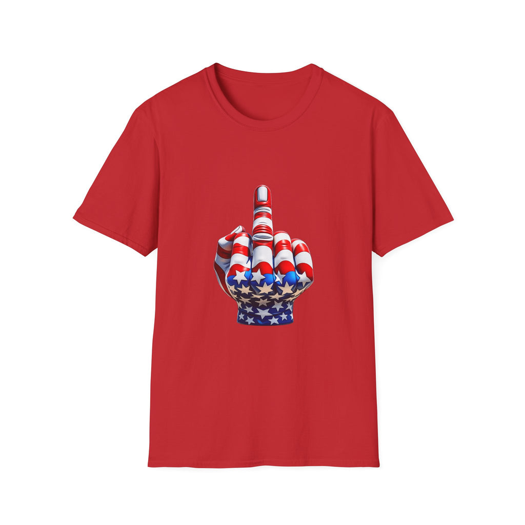Middle Finger USA Flag T‑Shirt — Patriotic Offensive Graphic Tee