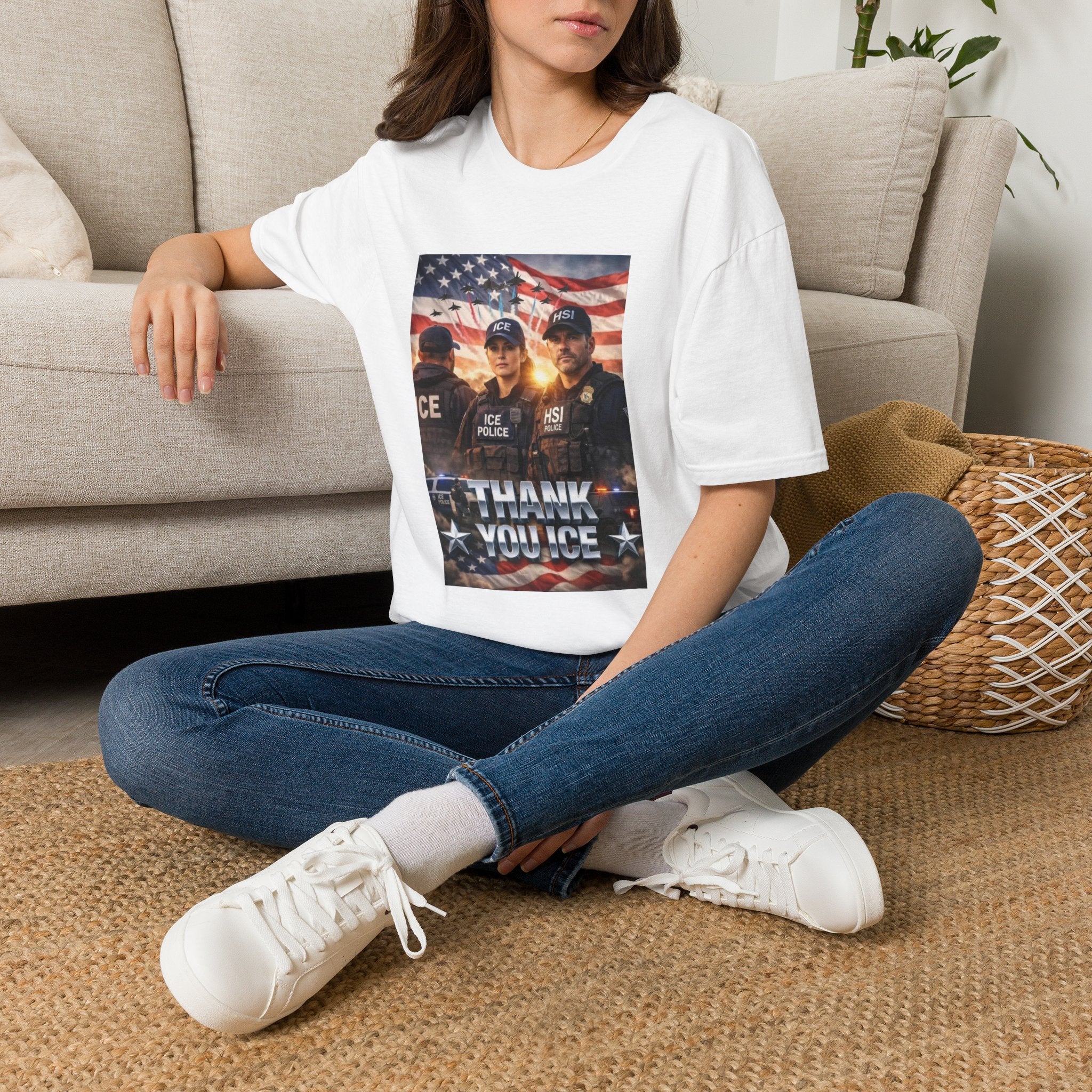 Police Tribute T-Shirt — "Thank You Police" American Flag Design