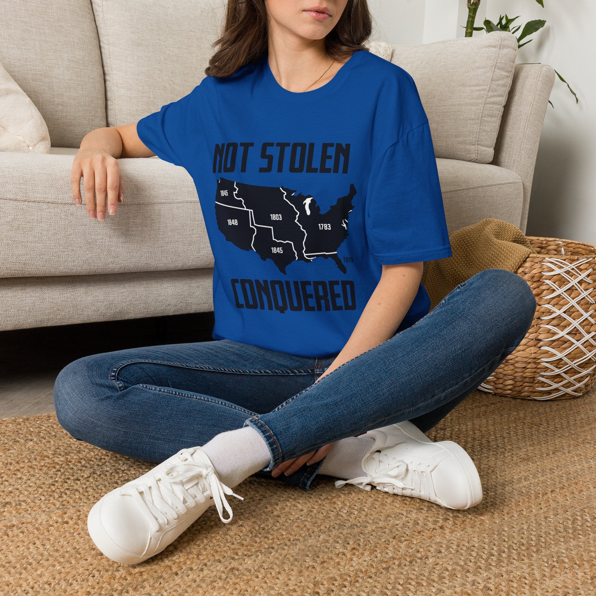 Not Stolen Conquered T‑Shirt — Historical Midwest/Great Plains Map Tee