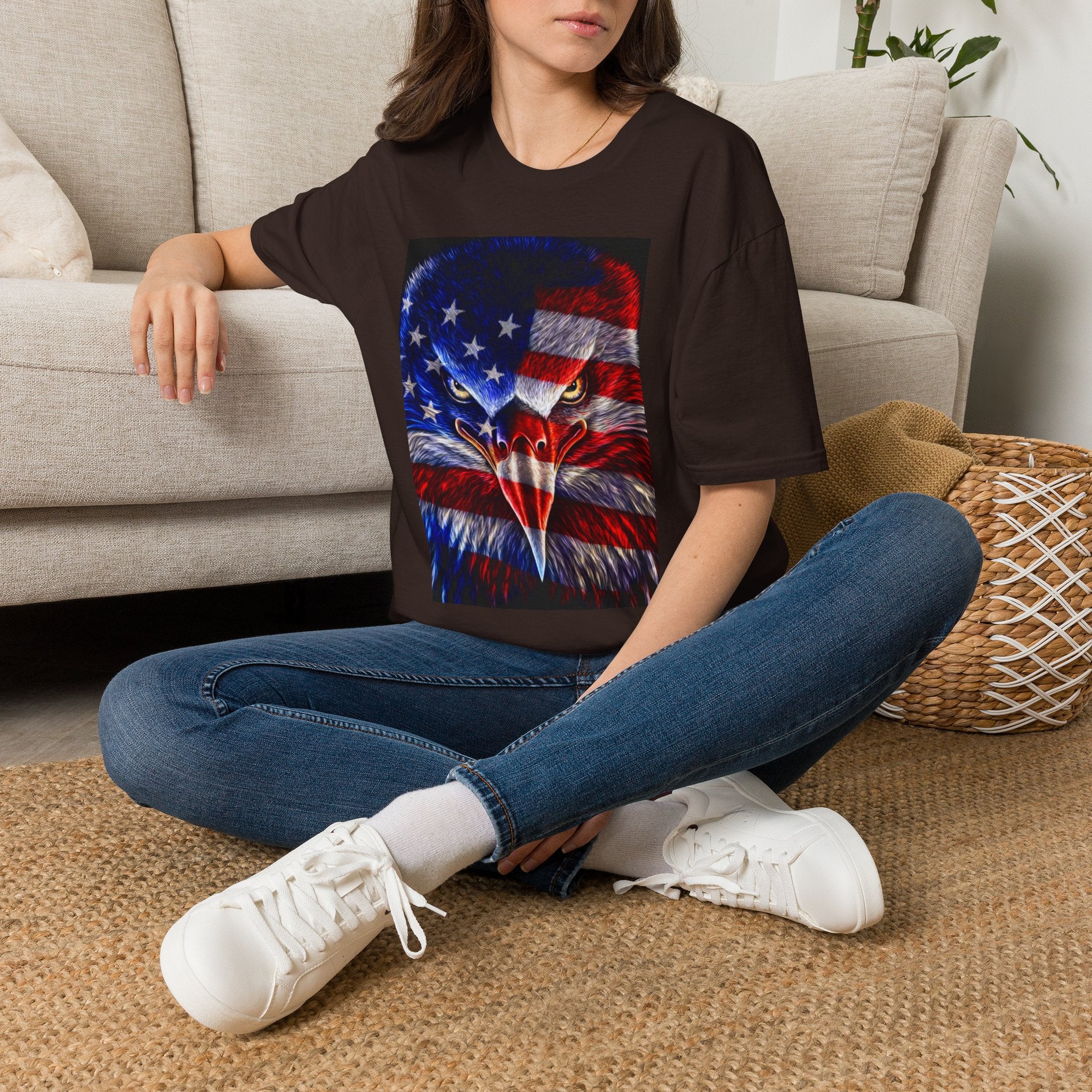 Patriotic Eagle T-Shirt — American Flag Bald Eagle Graphic Tee