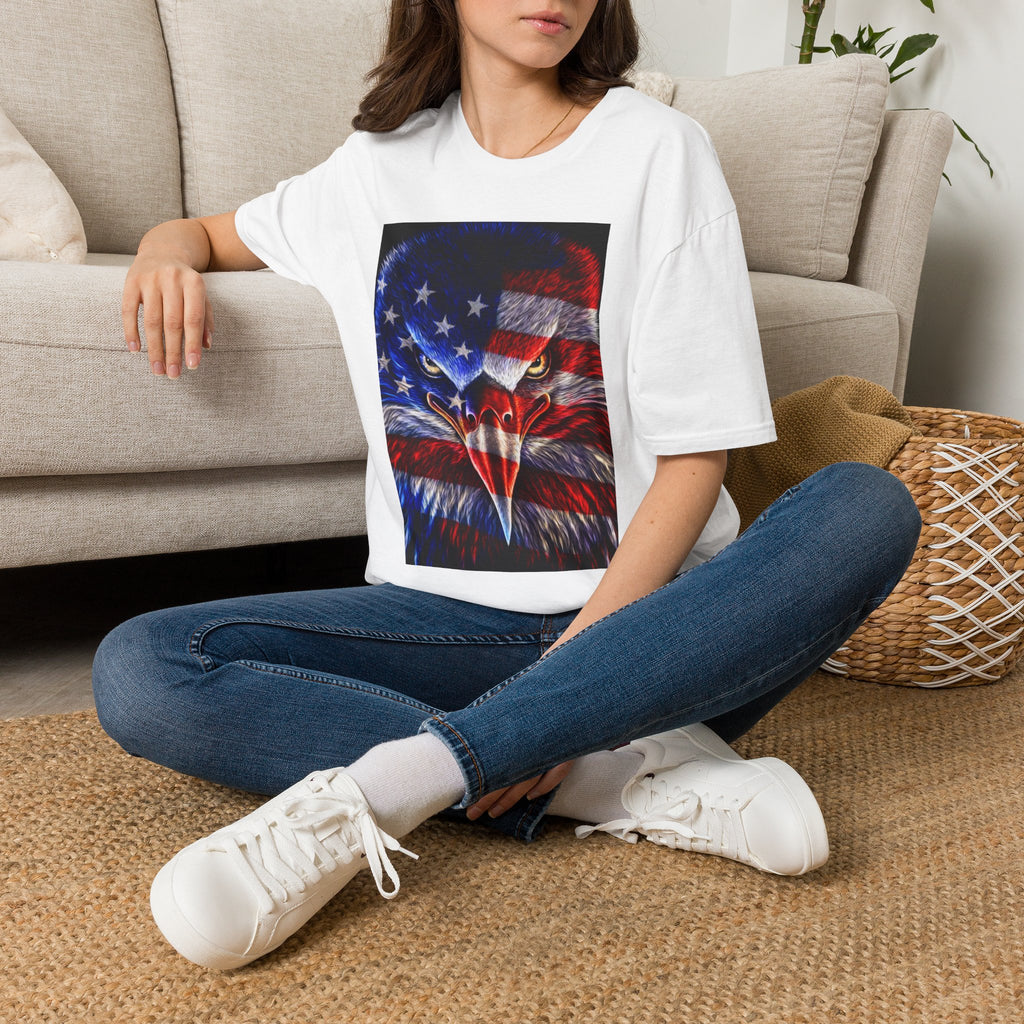 Patriotic Eagle T-Shirt — American Flag Bald Eagle Graphic Tee