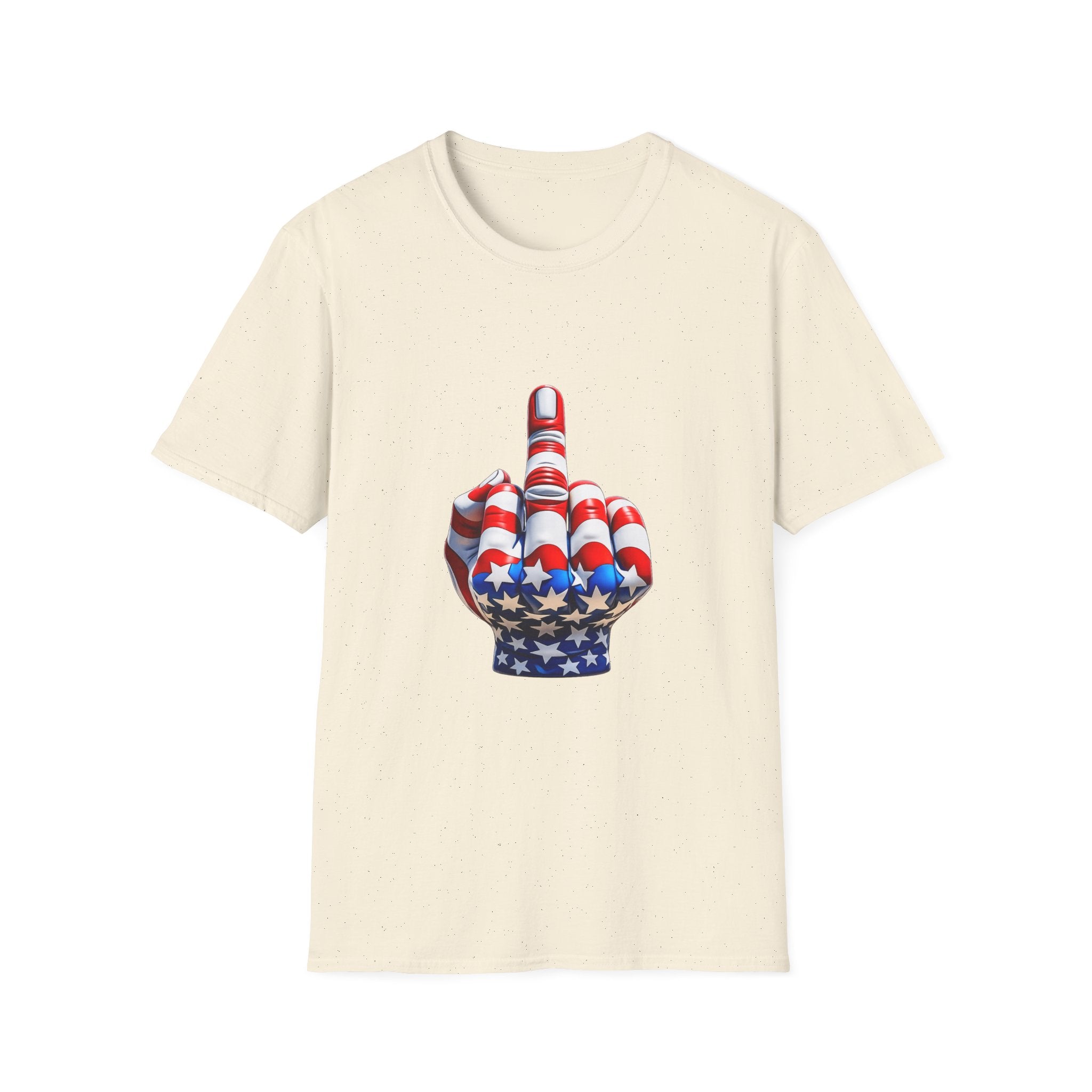 Middle Finger USA Flag T‑Shirt — Patriotic Offensive Graphic Tee
