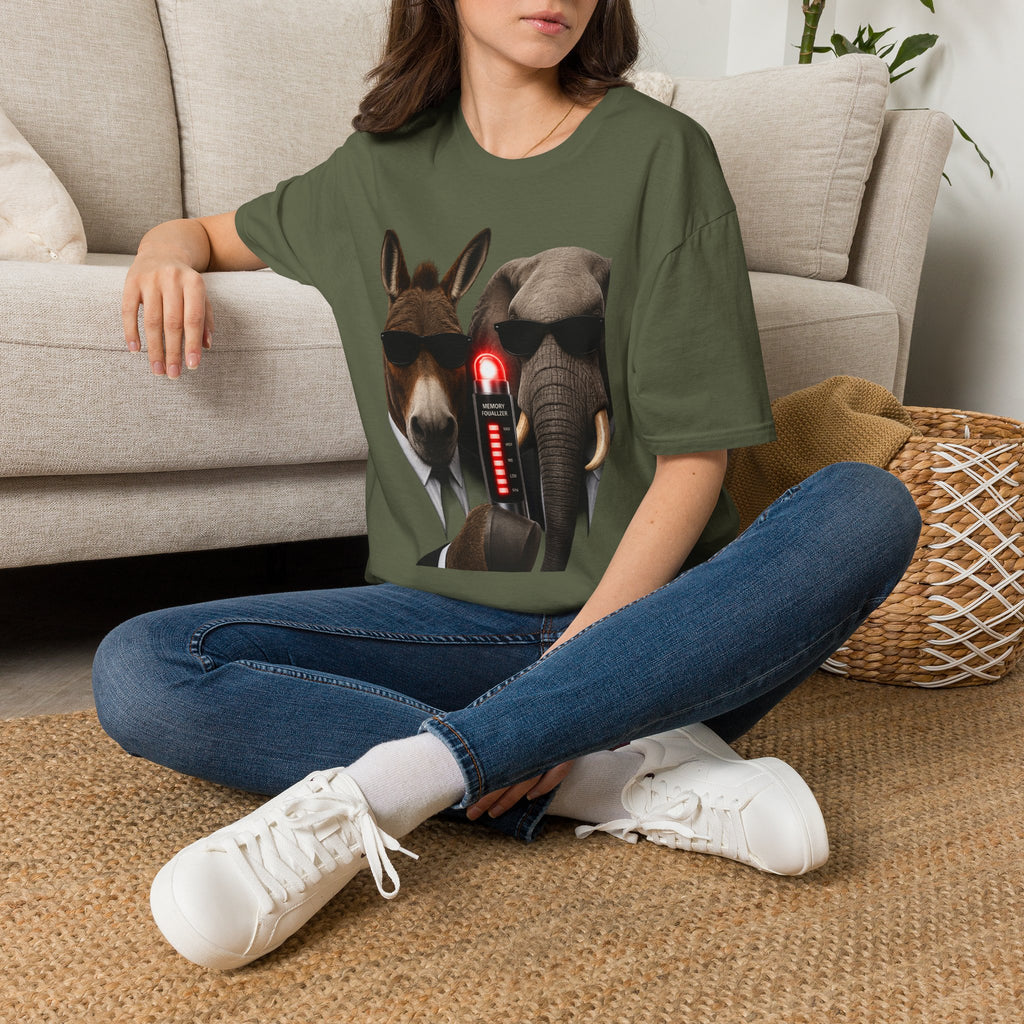 Funny Donkey & Elephant Sunglasses T-Shirt — Political Animal Humor Tee
