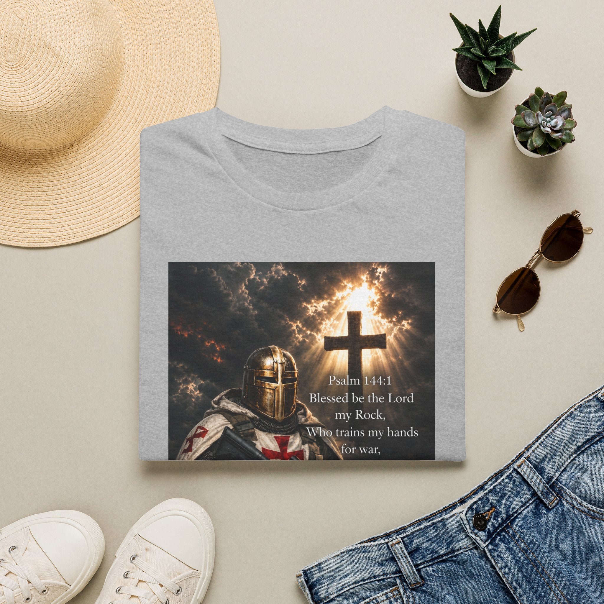 Christian Knight T-Shirt — Psalm 18:1 Faith & Strength Tee