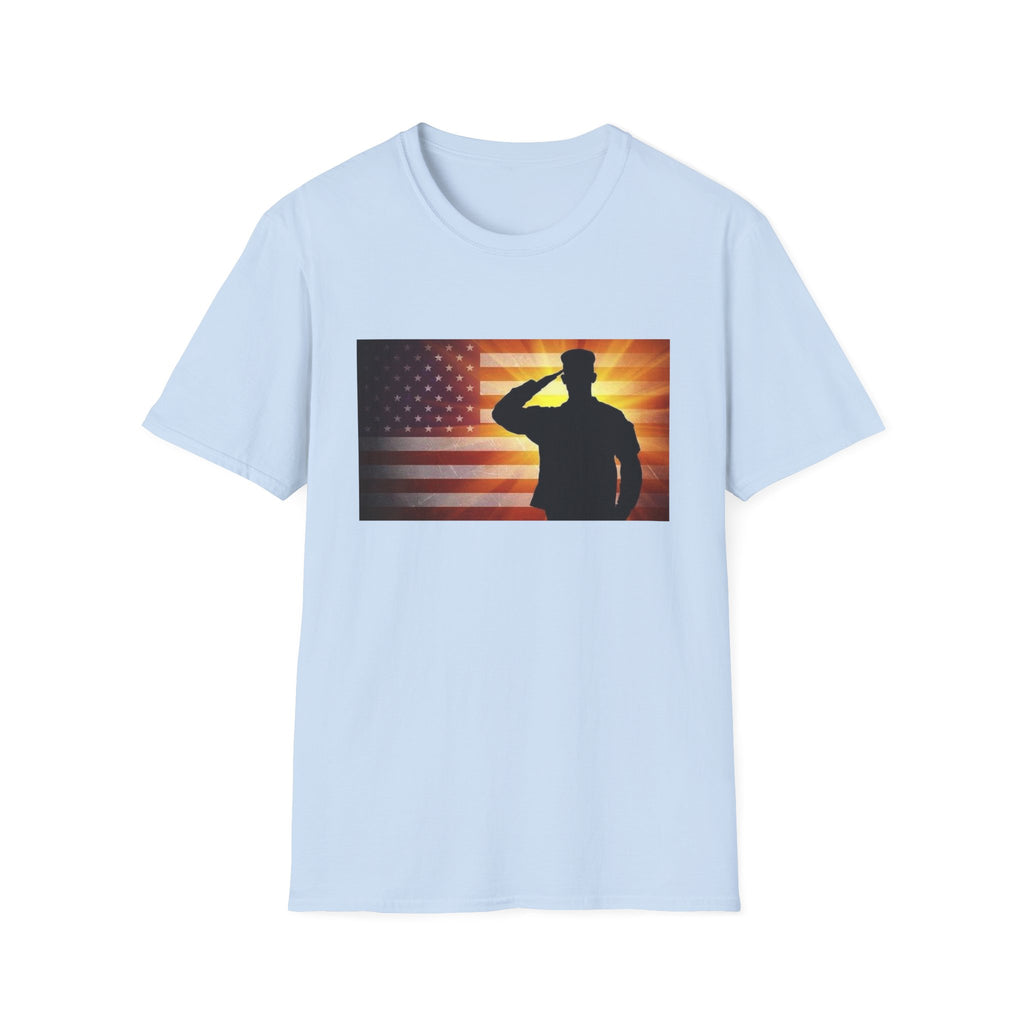Military Salute T-Shirt — American Flag Veteran Tribute Tee
