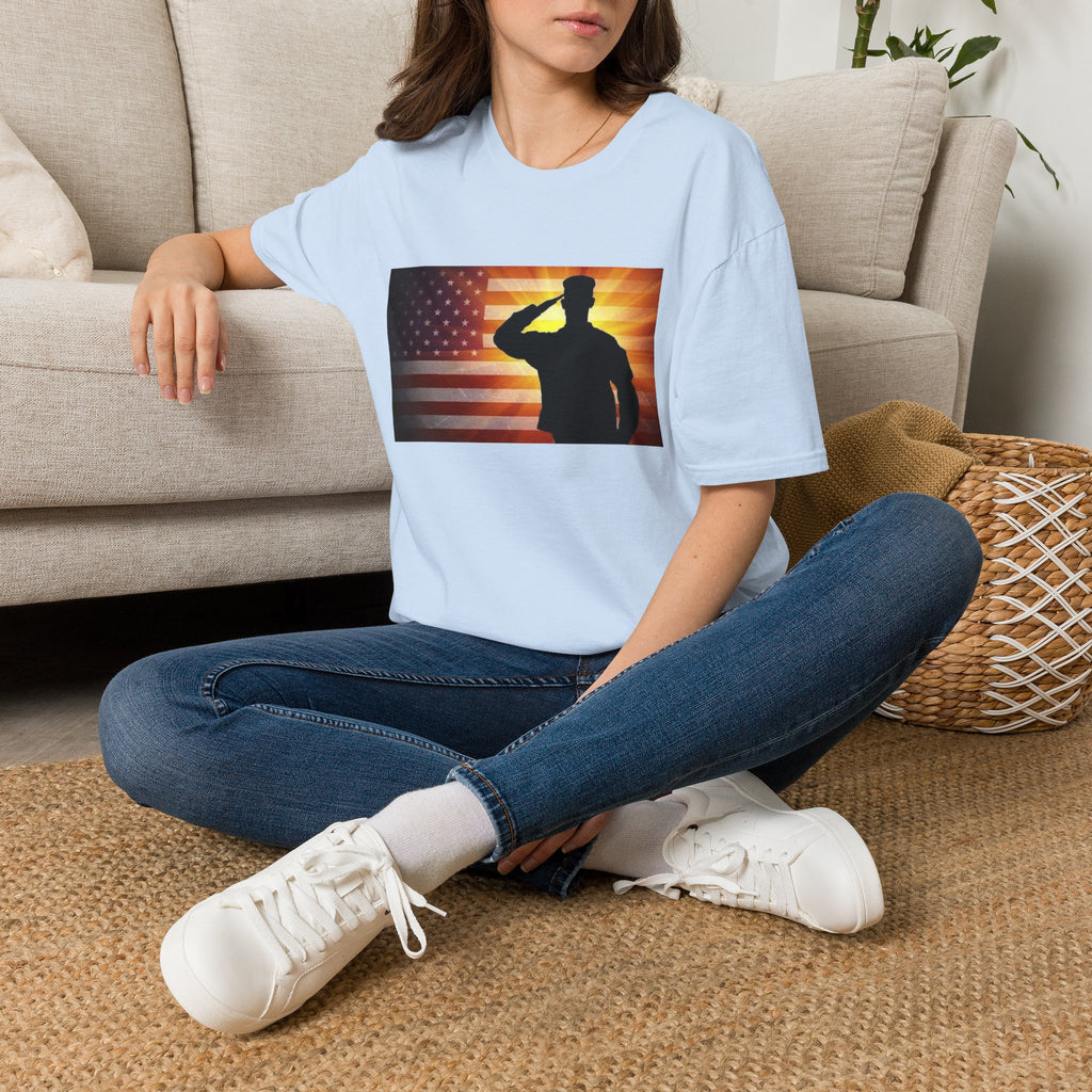 Military Salute T-Shirt — American Flag Veteran Tribute Tee