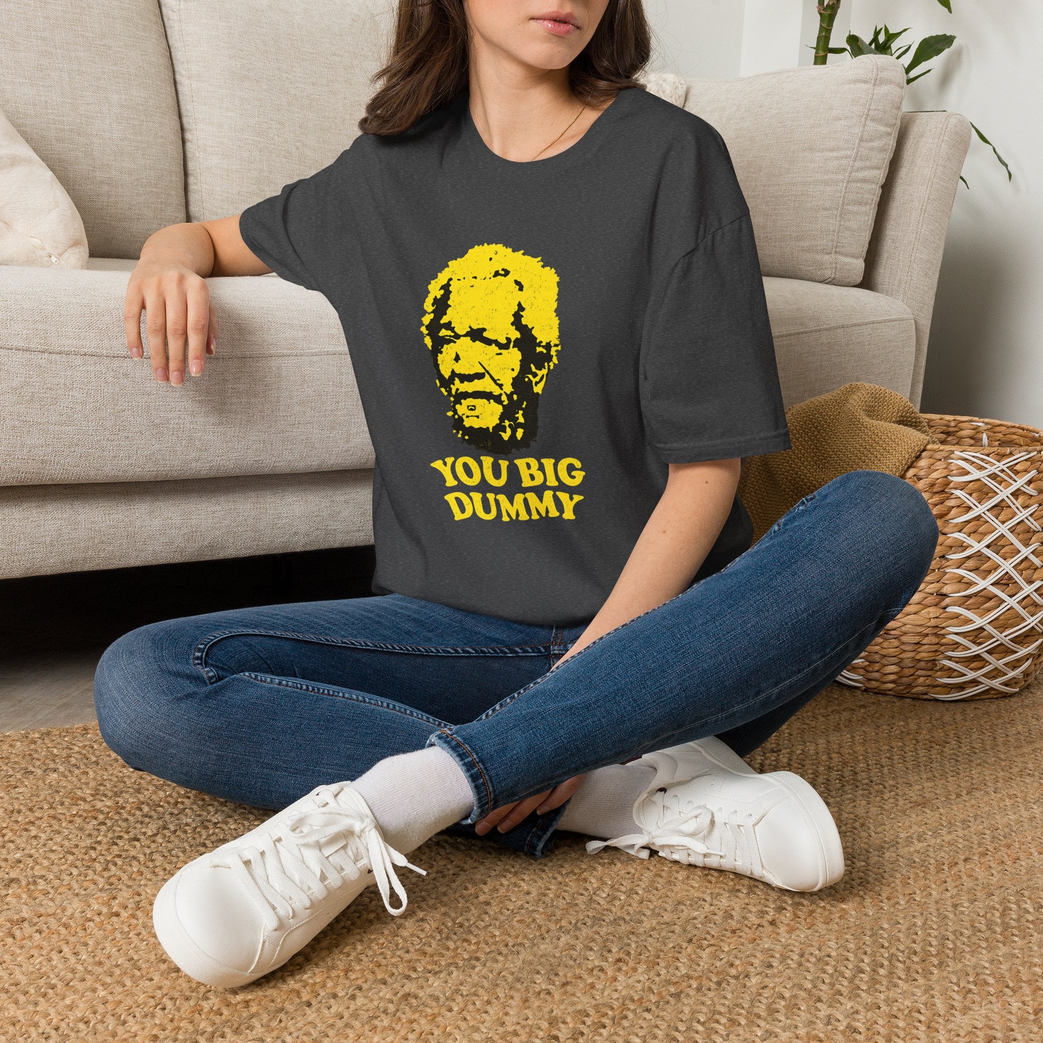 Graphic T-Shirt — Yellow Pop Art Face "You Big Dummy" Retro Humor Tee