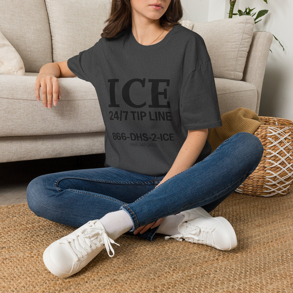 ICE 24/7 Tip Line T-Shirt — Funny ICE Hotline Graphic Tee