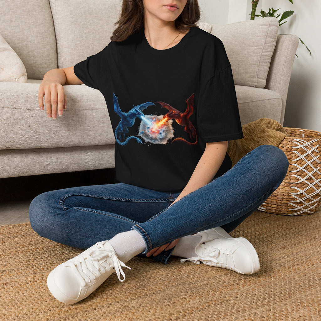 Dragon Duel T-Shirt — Fire vs Ice- Wyverns Graphic Tee