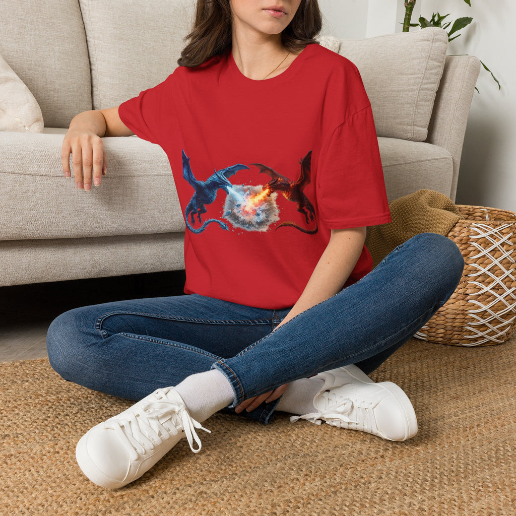 Dragon Duel T-Shirt — Fire vs Ice- Wyverns Graphic Tee