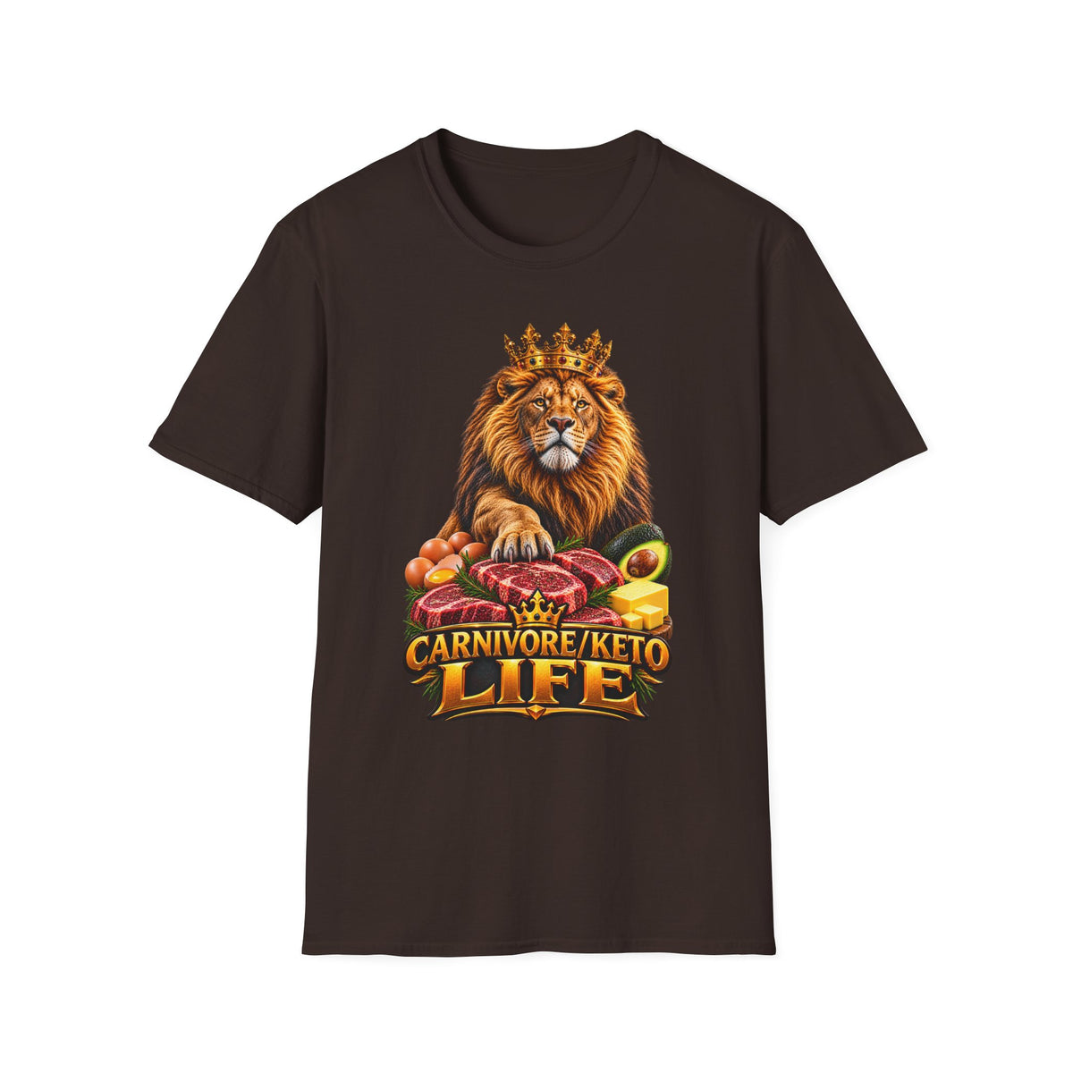 Carnivore/Keto Life T-Shirt — Lion King Meat & Avocado Graphic Tee