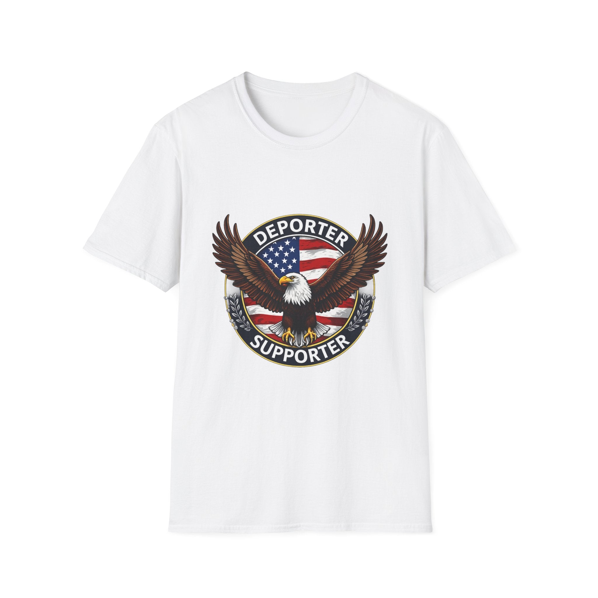 Deporter Supporter T-Shirt — Patriotic Eagle American Flag Tee