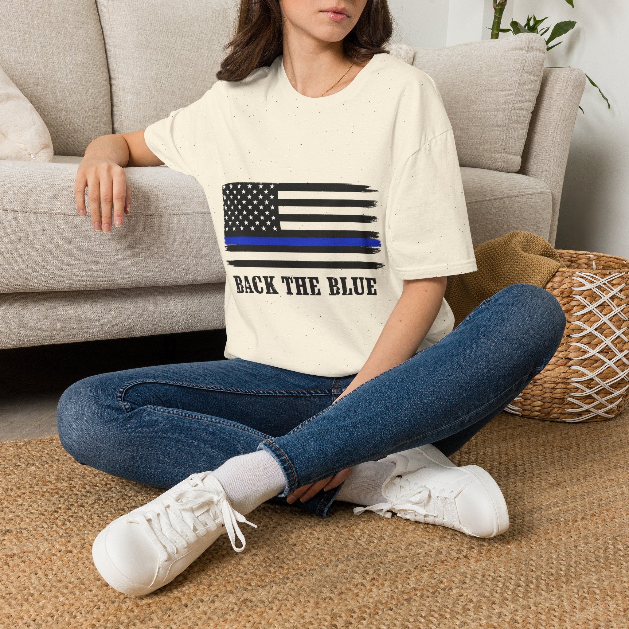 T-Shirt — Thin Blue Line American Flag "Back The Blue" Patrol Tee