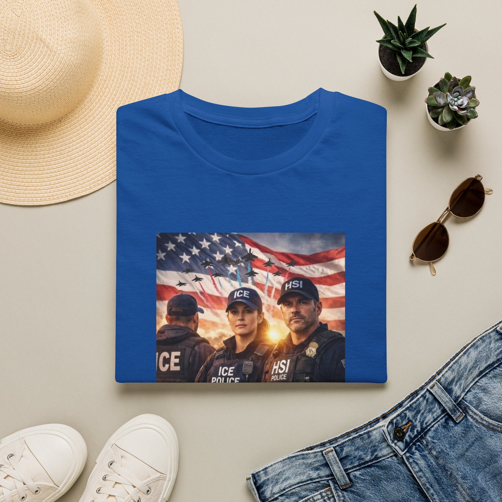 Police Tribute T-Shirt — "Thank You Police" American Flag Design
