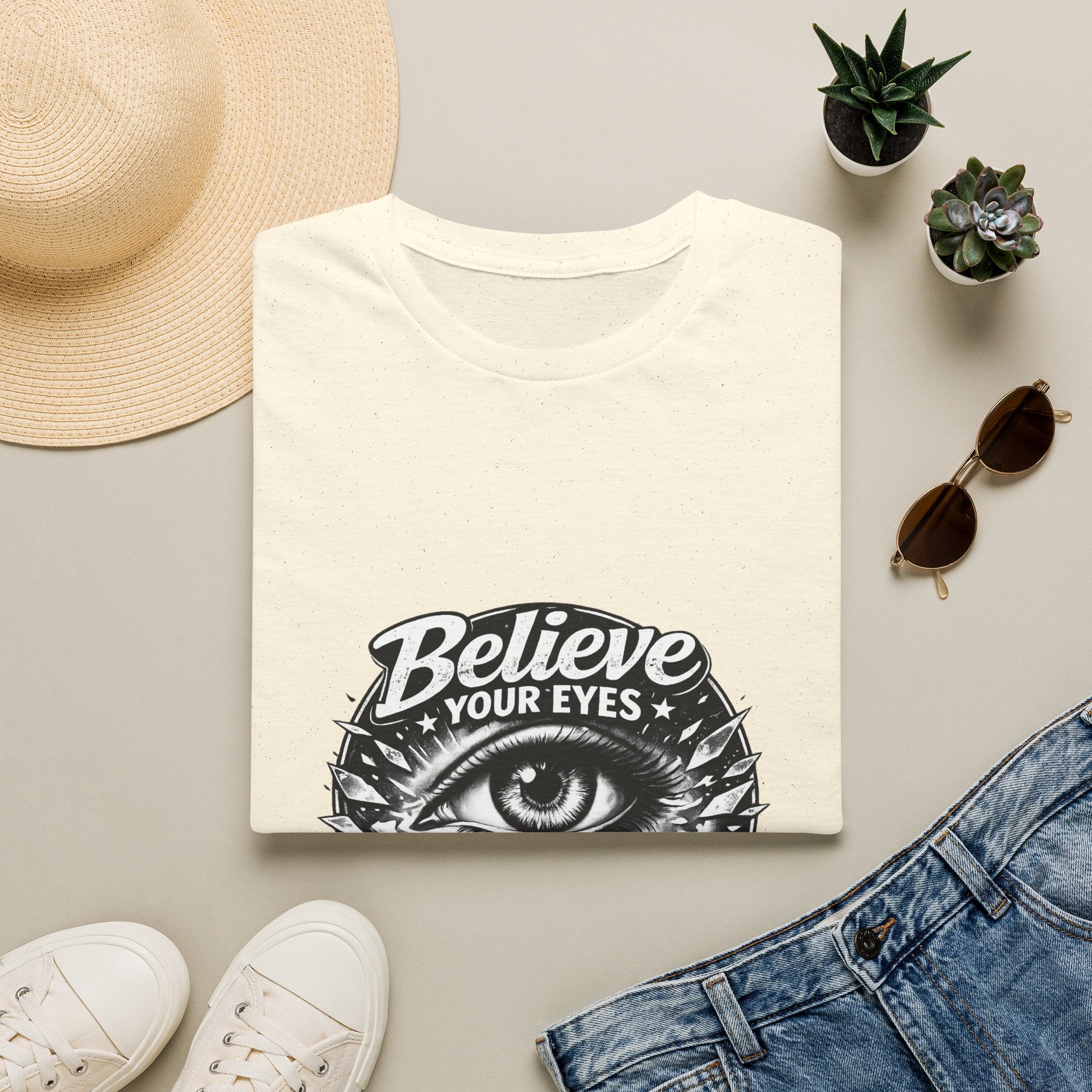 Believe Your Eyes T-Shirt — Vintage All-Seeing Eye Graphic Tee