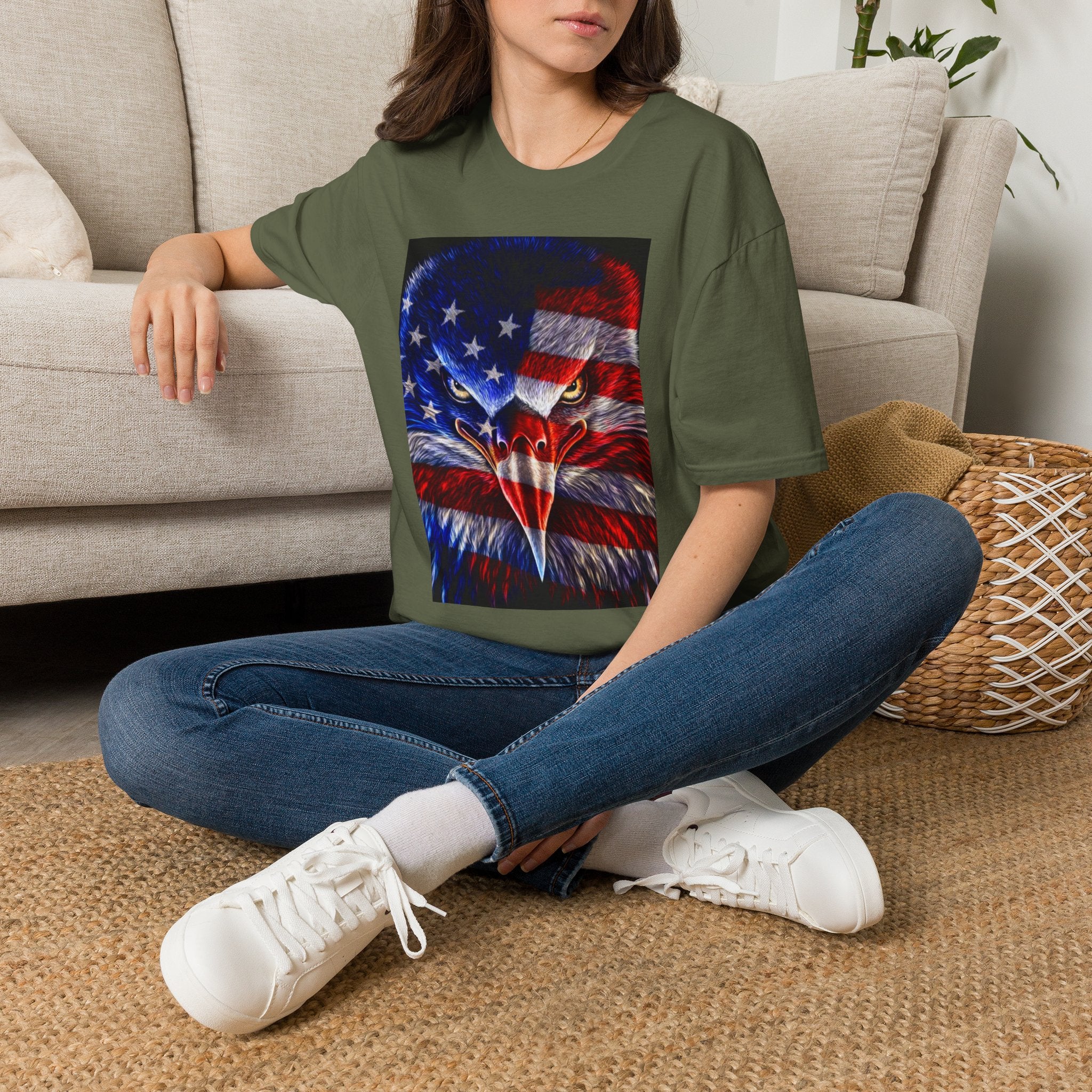 Patriotic Eagle T-Shirt — American Flag Bald Eagle Graphic Tee