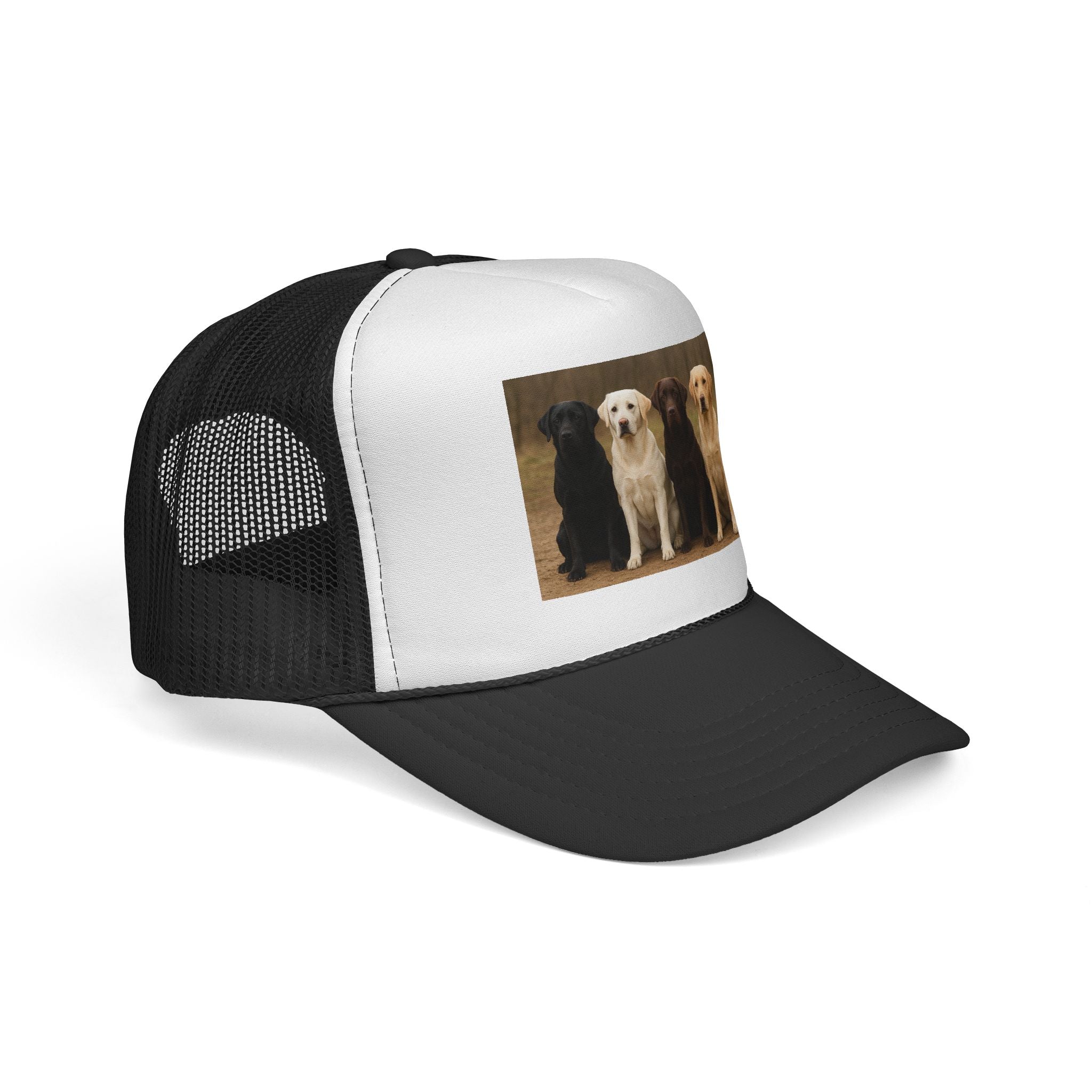 Labrador Trio Trucker Hat - Cute Photo Patch Dog Cap for Dog Lovers