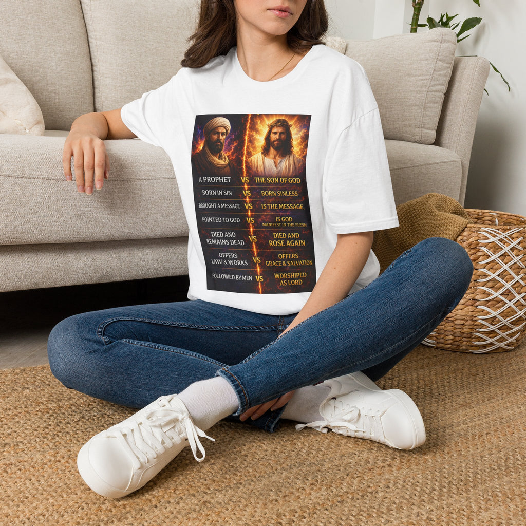 Religious Comparison Graphic Tee — 'A Prophet vs The Son of God'