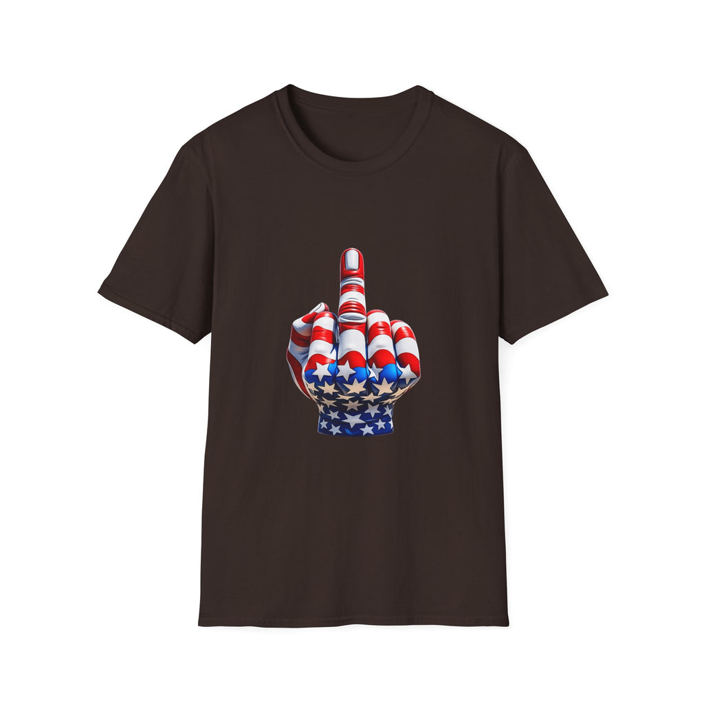 Middle Finger USA Flag T‑Shirt — Patriotic Offensive Graphic Tee