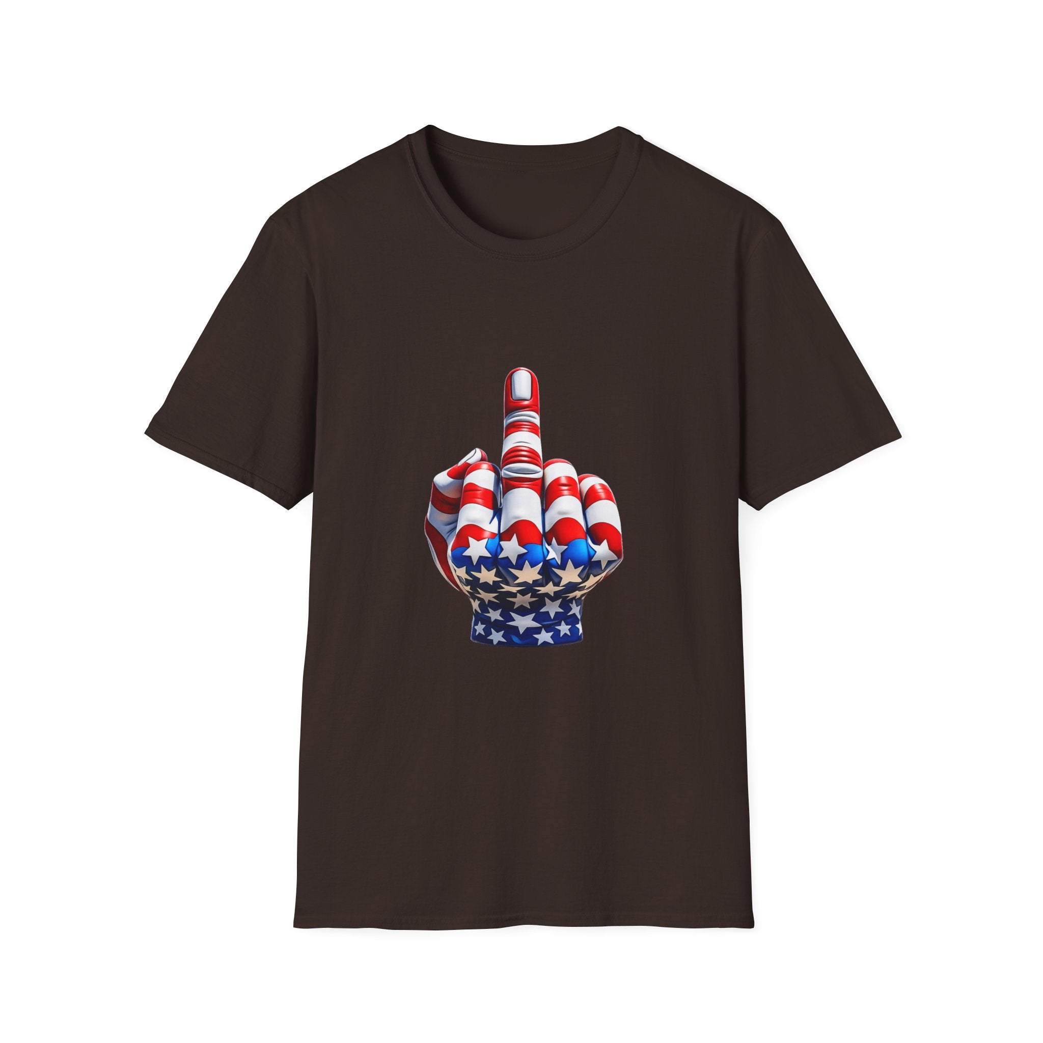 Middle Finger USA Flag T‑Shirt — Patriotic Offensive Graphic Tee