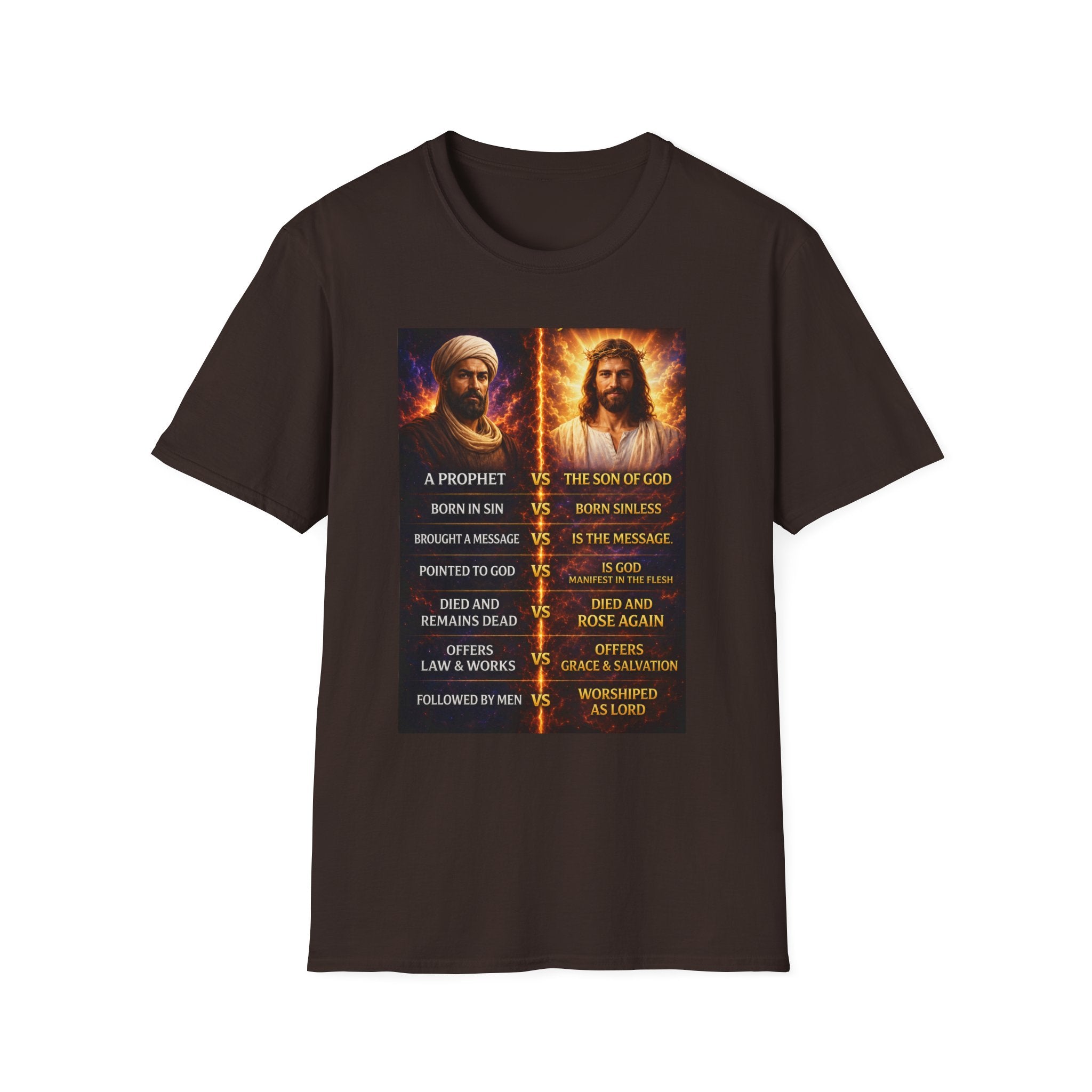 Religious Comparison Graphic Tee — 'A Prophet vs The Son of God'