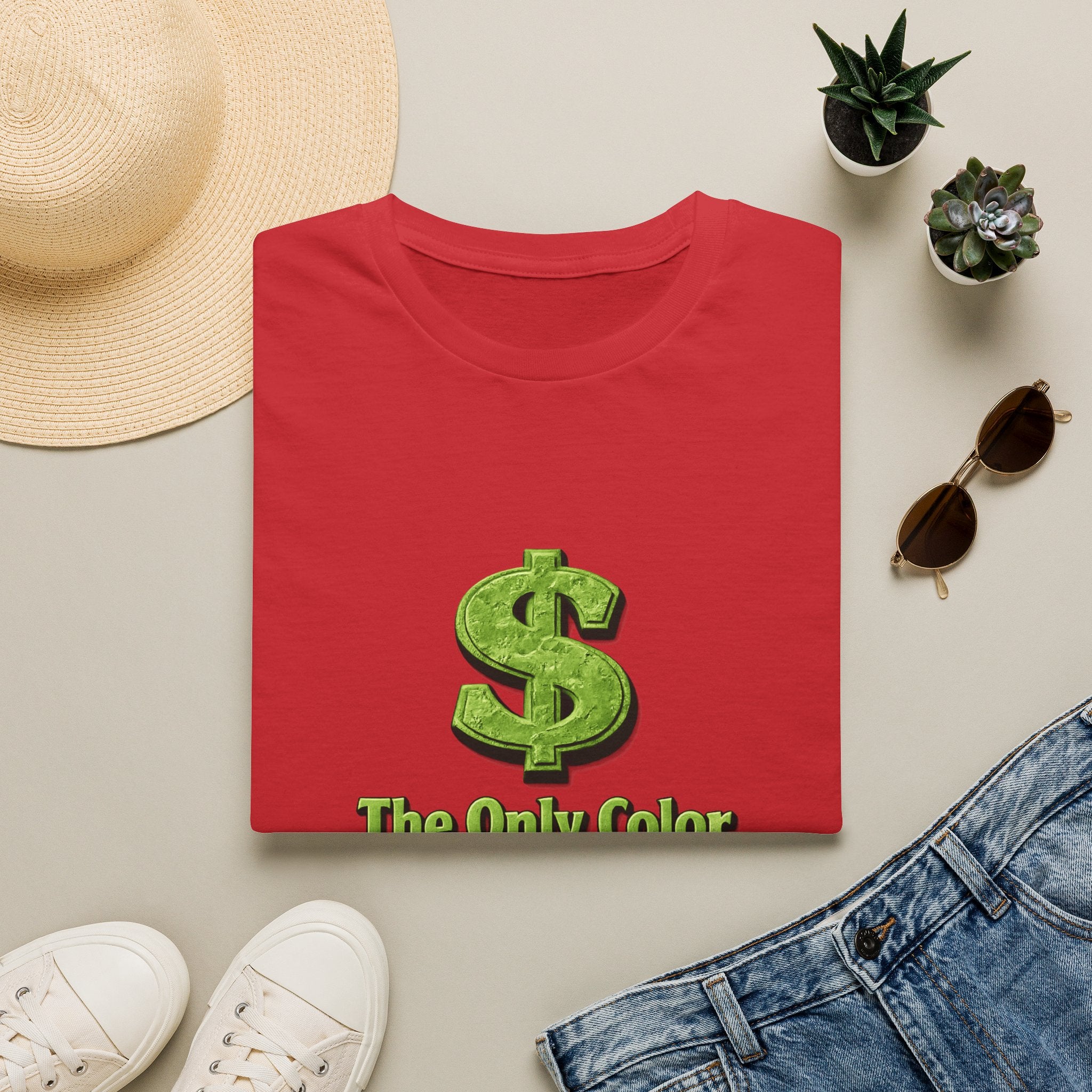 T-Shirt: "The Only Color That Matters Is Green" Dollar Sign Graphic Tee