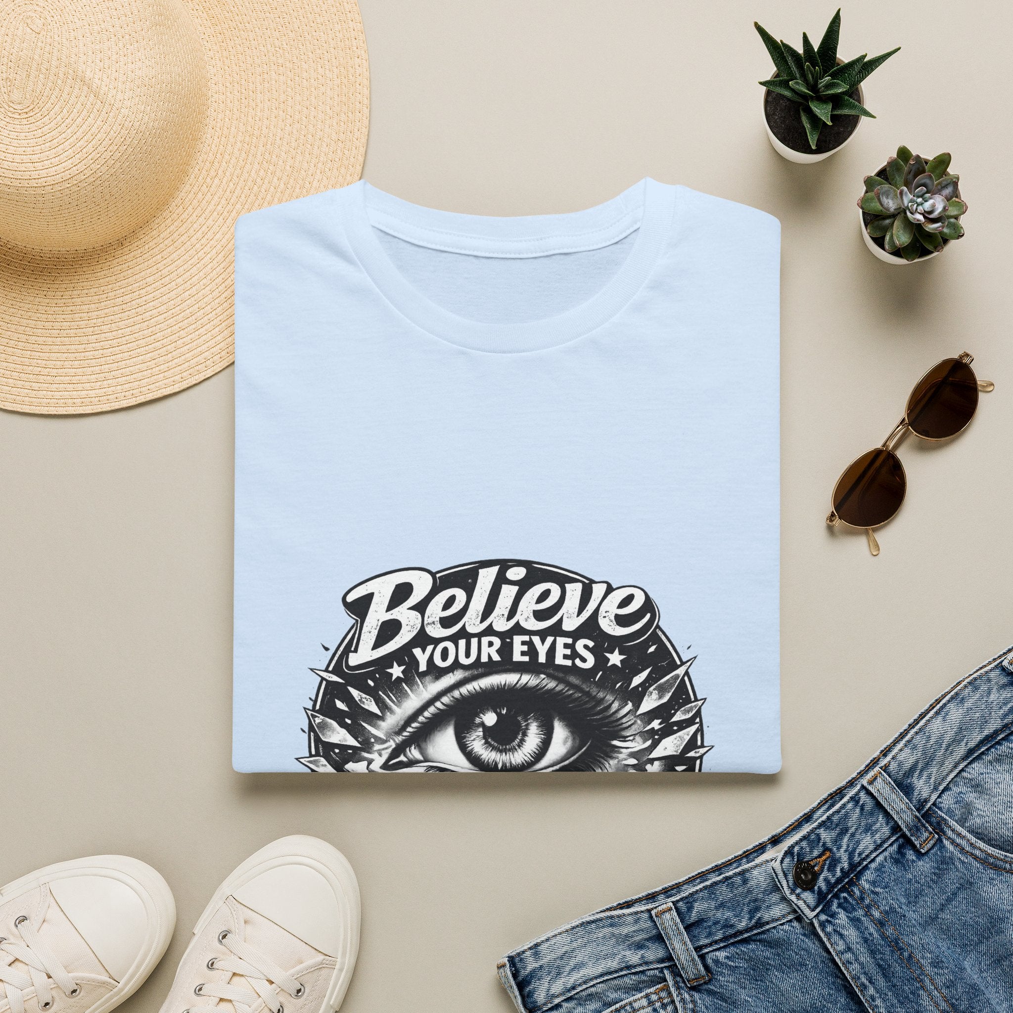 Believe Your Eyes T-Shirt — Vintage All-Seeing Eye Graphic Tee