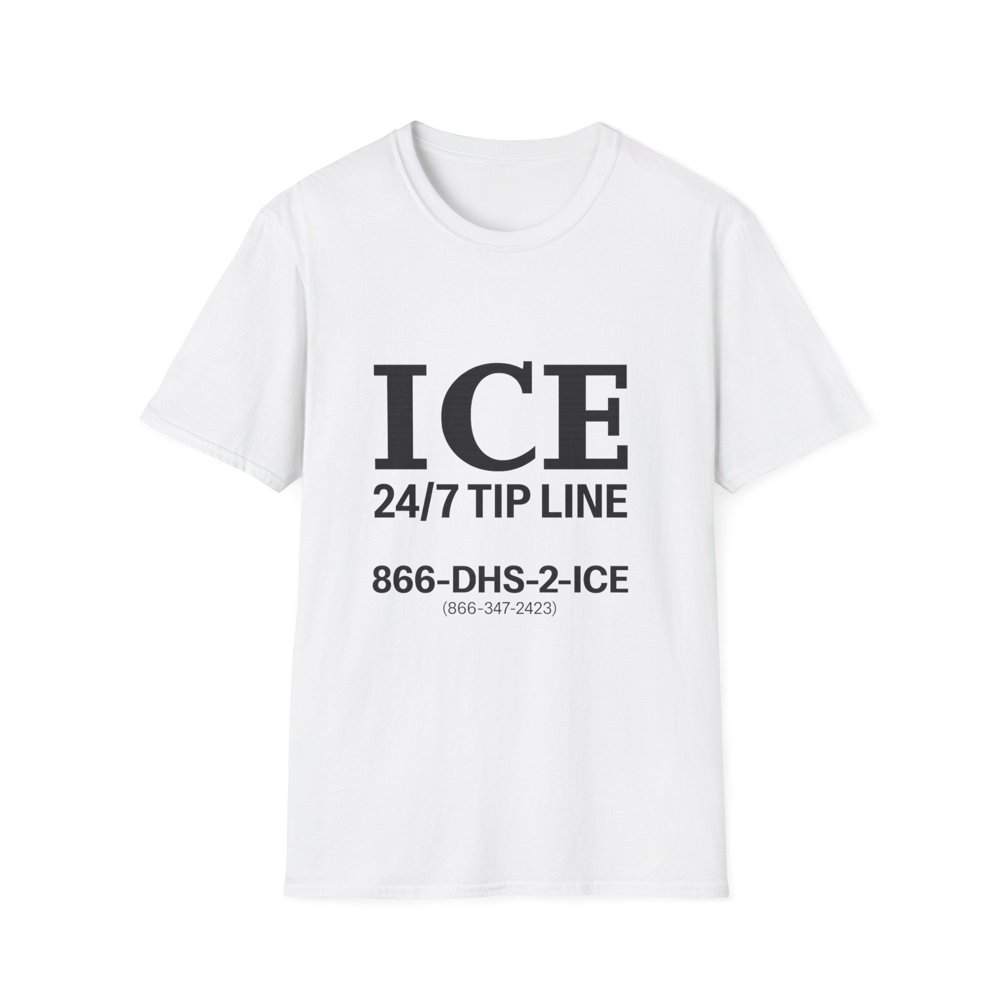 ICE 24/7 Tip Line T-Shirt — Funny ICE Hotline Graphic Tee