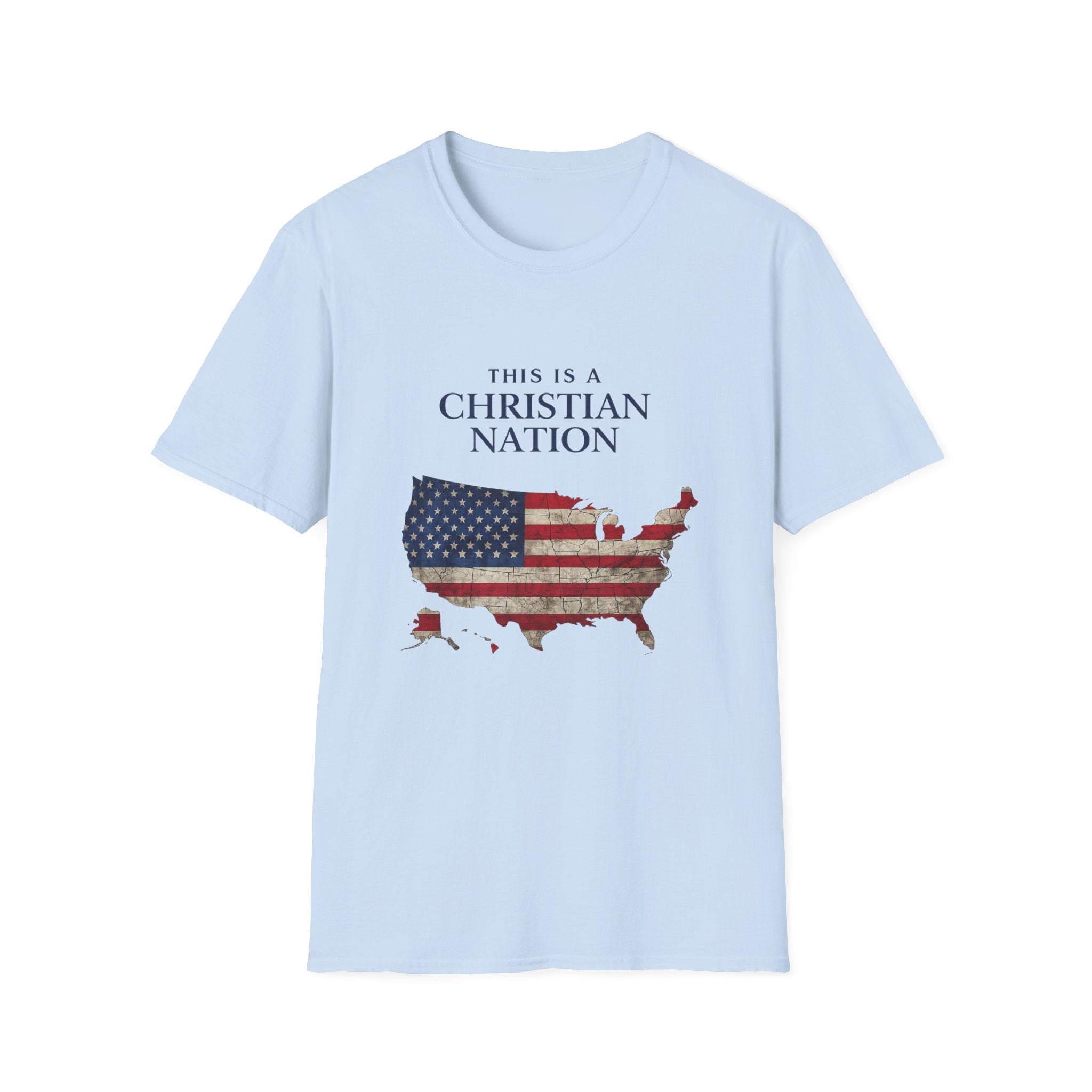 Christian Nation T-Shirt — America Flag Map Graphic