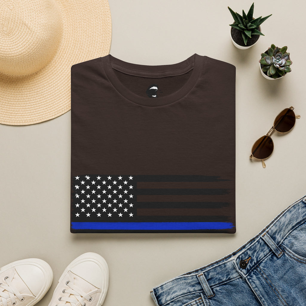 T-Shirt — Thin Blue Line American Flag "Back The Blue" Patrol Tee