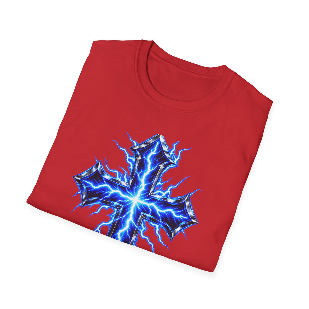 Electric Blue Cross T-Shirt – Lightning Church Graphic Tee