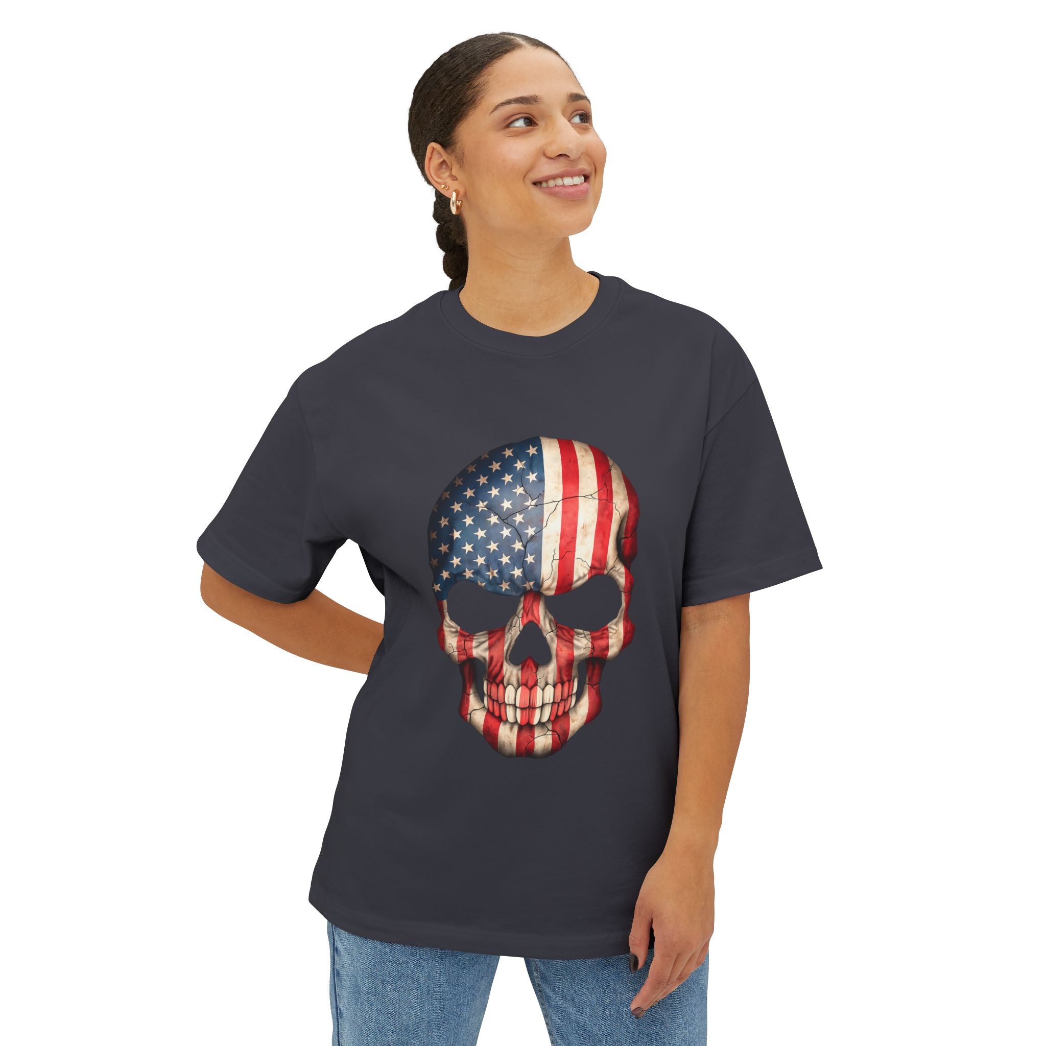 American Flag Skull Tee — Patriotic Graphic T-Shirt
