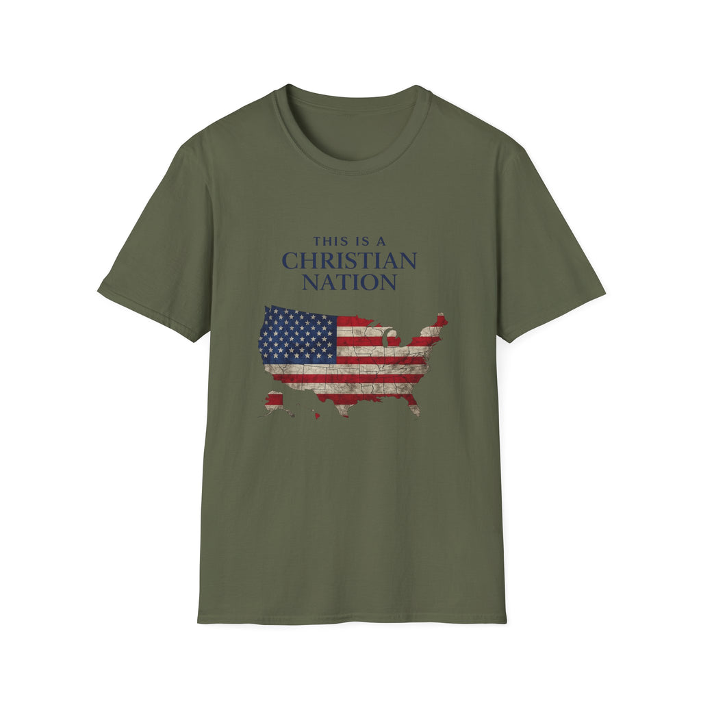 Christian Nation T-Shirt — America Flag Map Graphic