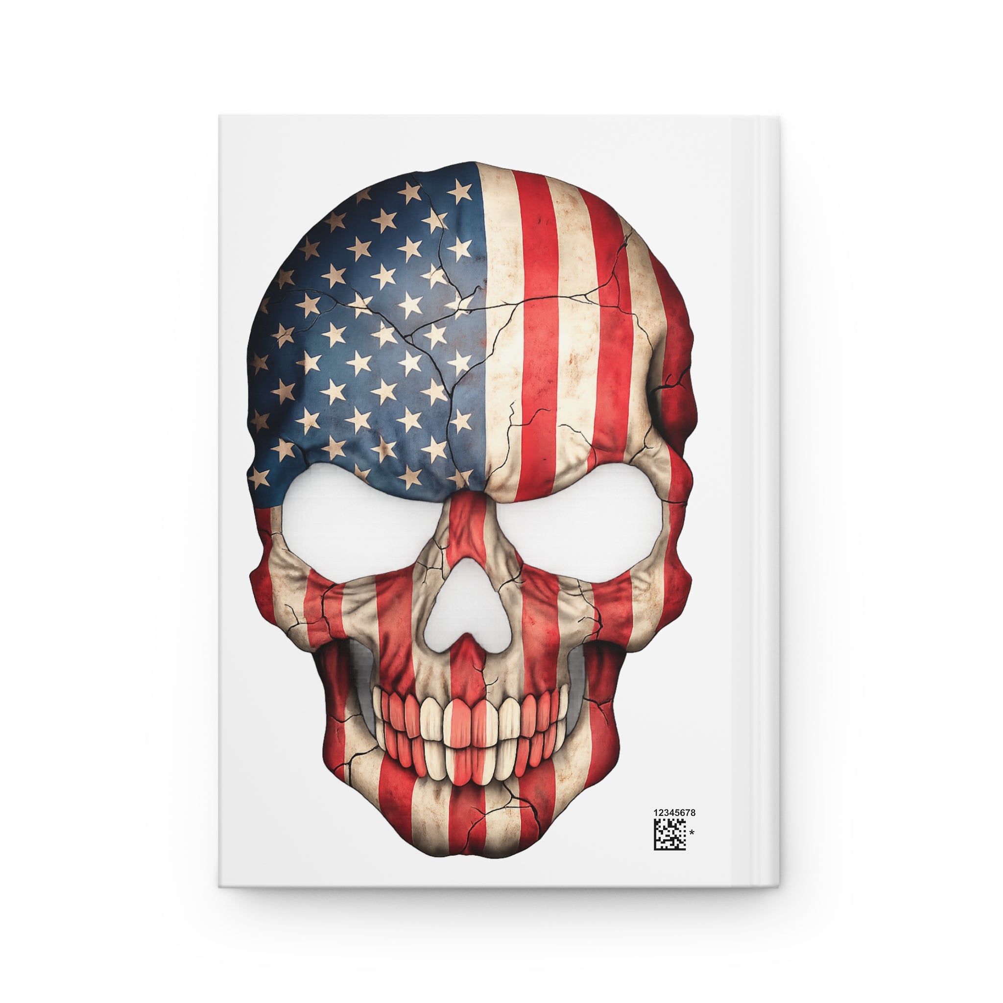 Hardcover Journal — Cross & American Flag Skull Notebook