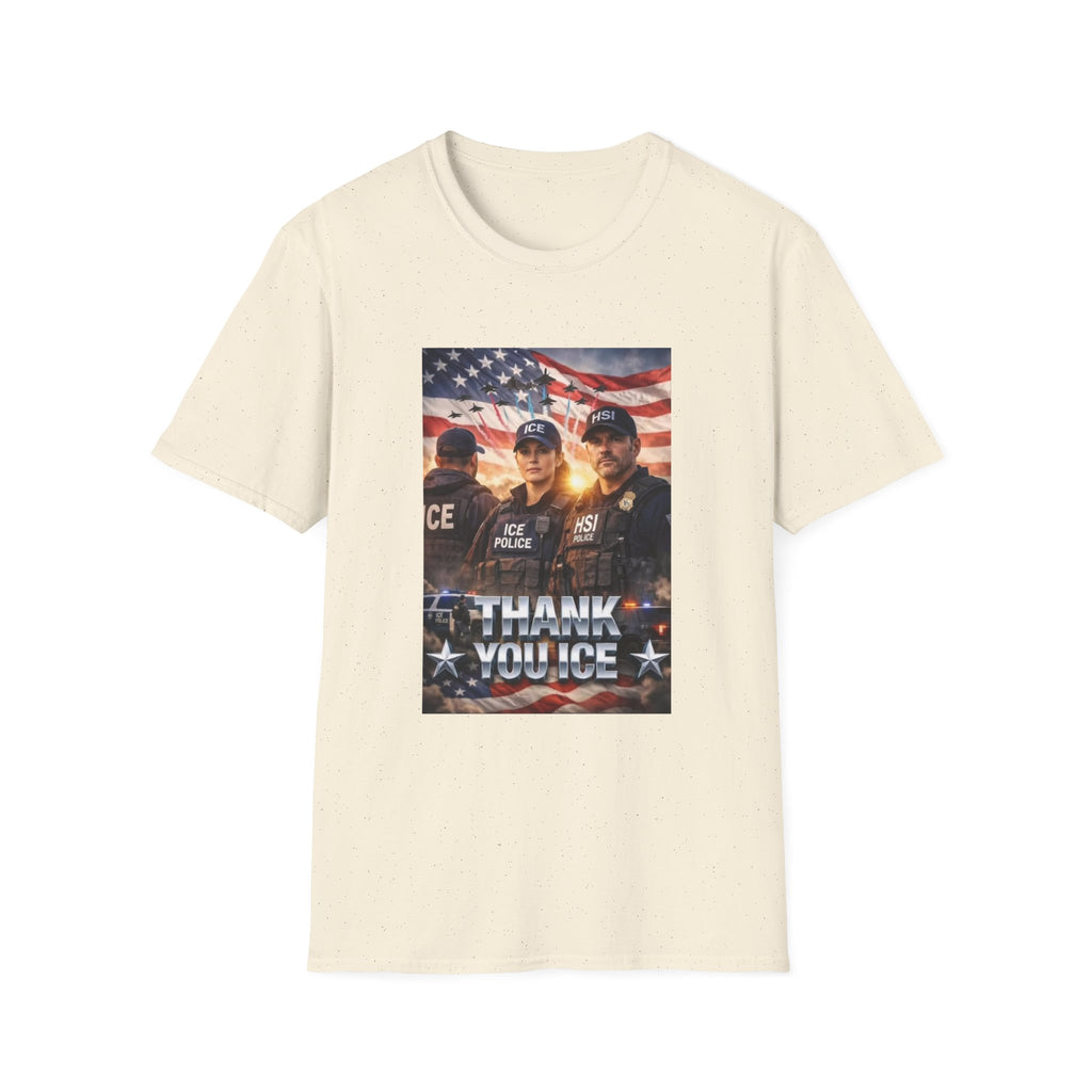 Police Tribute T-Shirt — "Thank You Police" American Flag Design