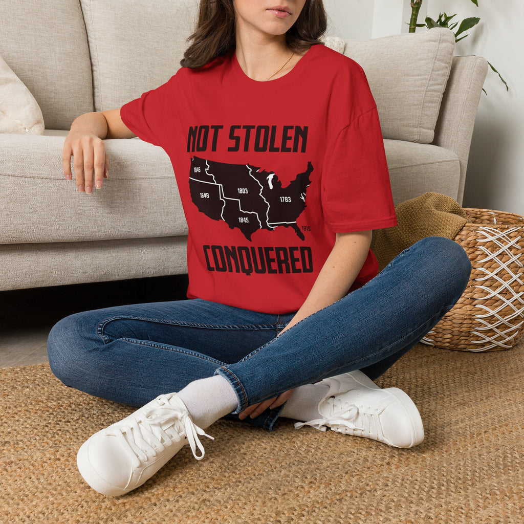 Not Stolen Conquered T‑Shirt — Historical Midwest/Great Plains Map Tee