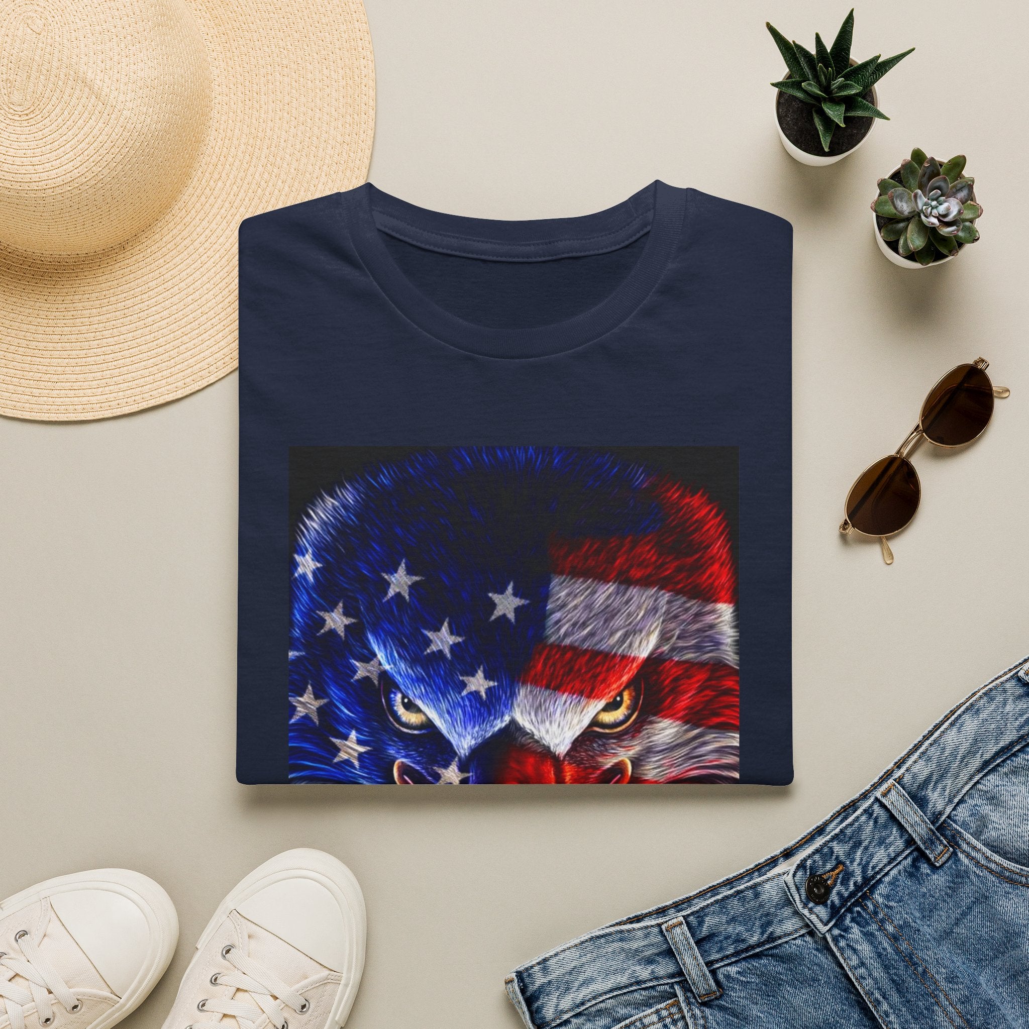 Patriotic Eagle T-Shirt — American Flag Bald Eagle Graphic Tee