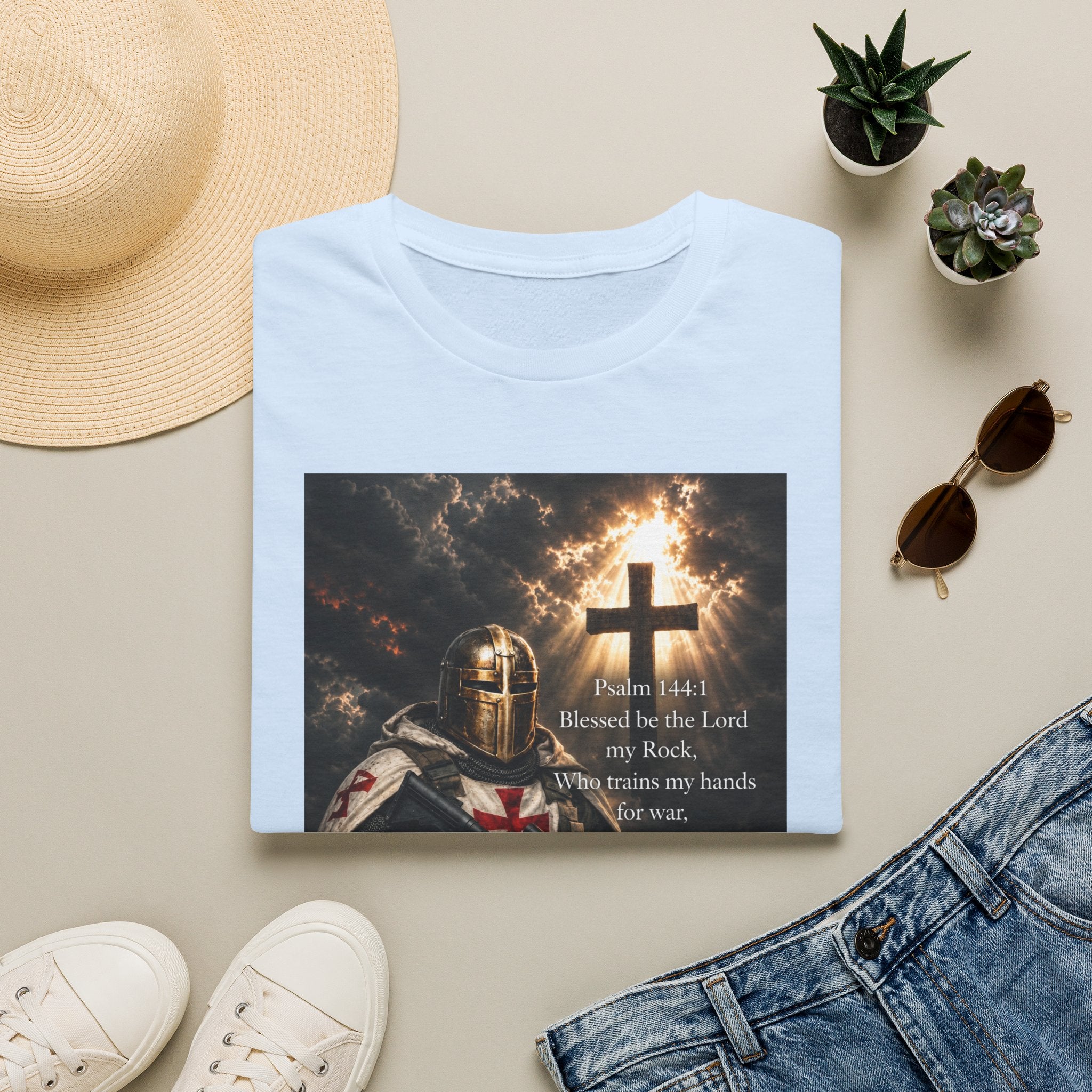Christian Knight T-Shirt — Psalm 18:1 Faith & Strength Tee