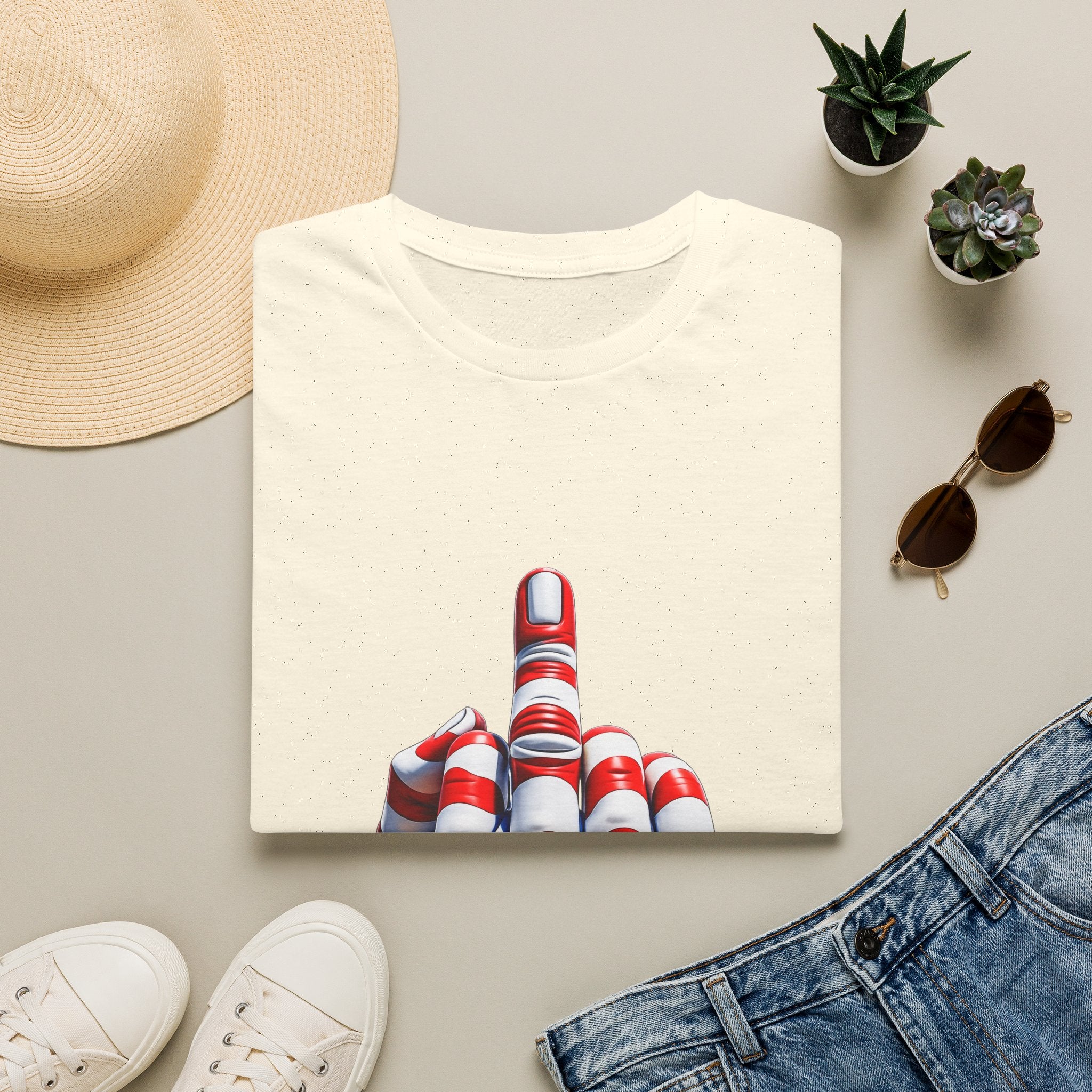 Middle Finger USA Flag T‑Shirt — Patriotic Offensive Graphic Tee