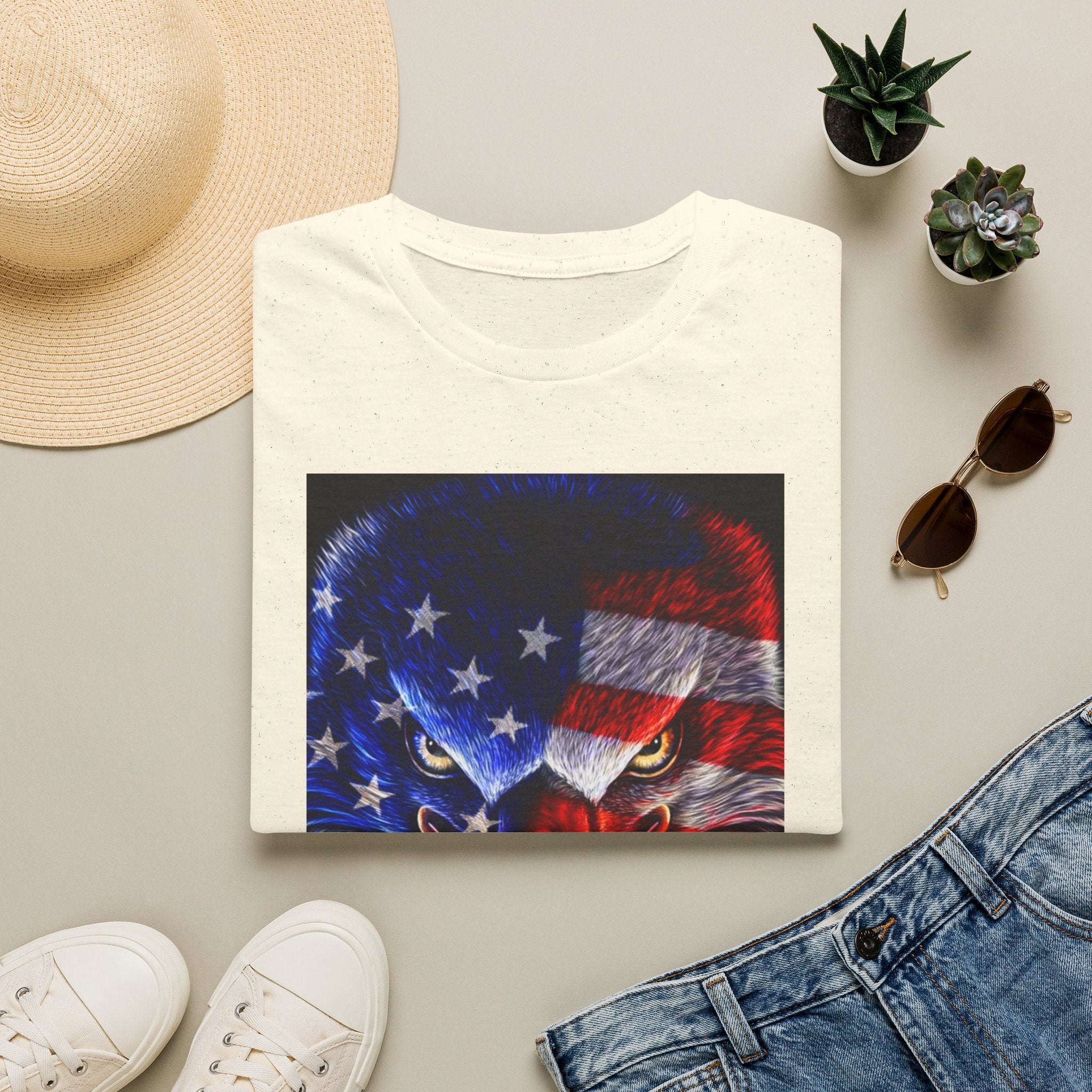 Patriotic Eagle T-Shirt — American Flag Bald Eagle Graphic Tee