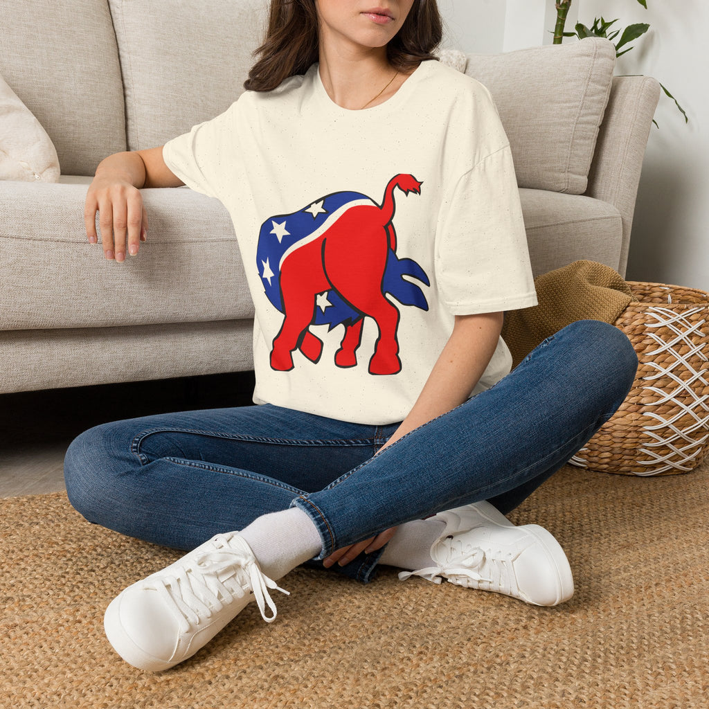 Elephant Political Graphic T-Shirt — Patriotic Red, White & Blue Design