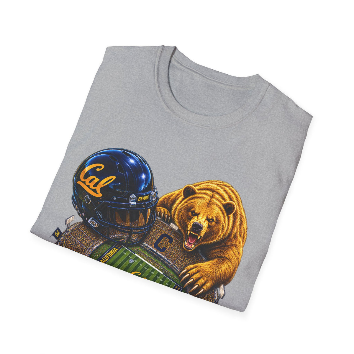 Cal Bears Football Stadium T-Shirt — Golden Bear Helmet Stadium Graphic