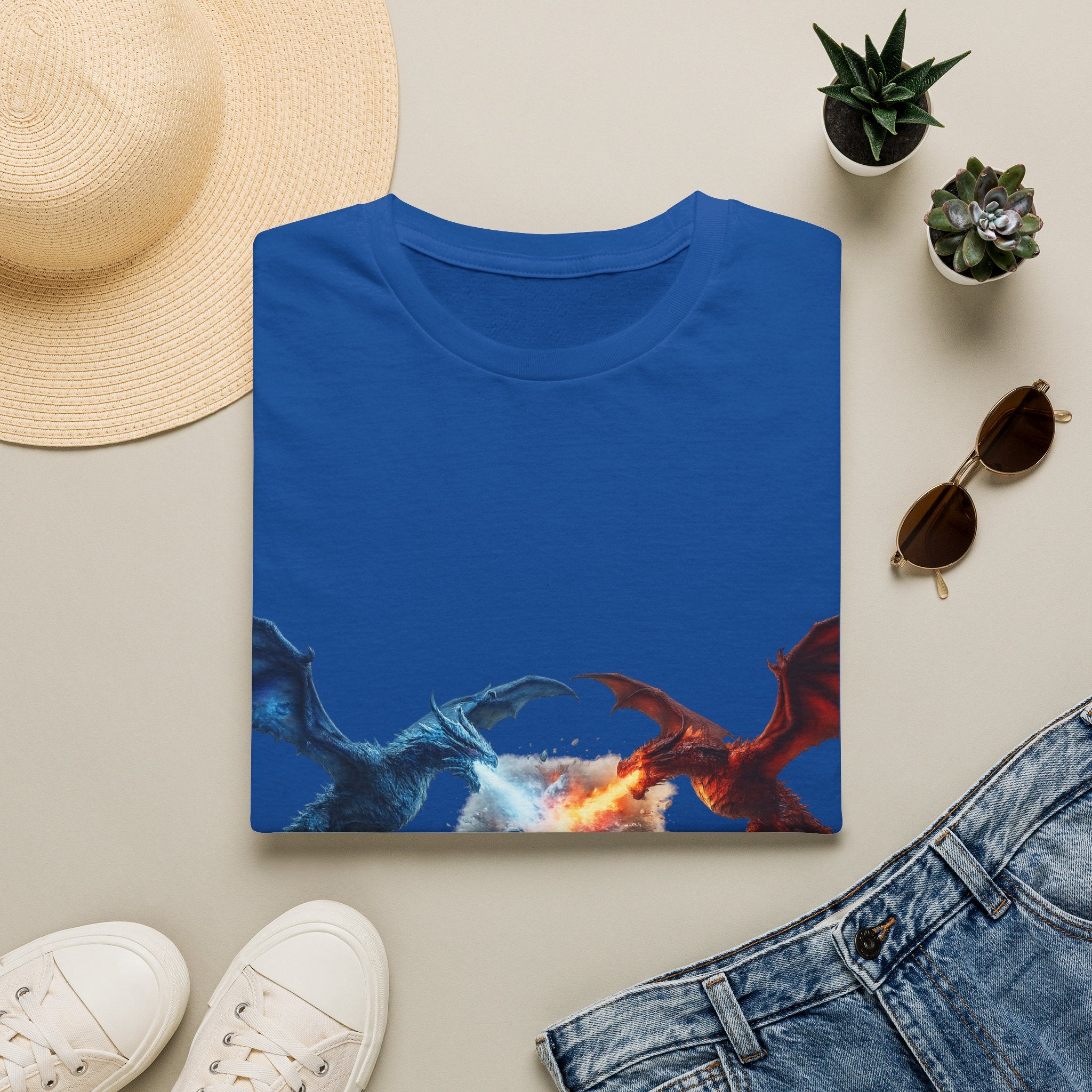 Dragon Duel T-Shirt — Fire vs Ice- Wyverns Graphic Tee