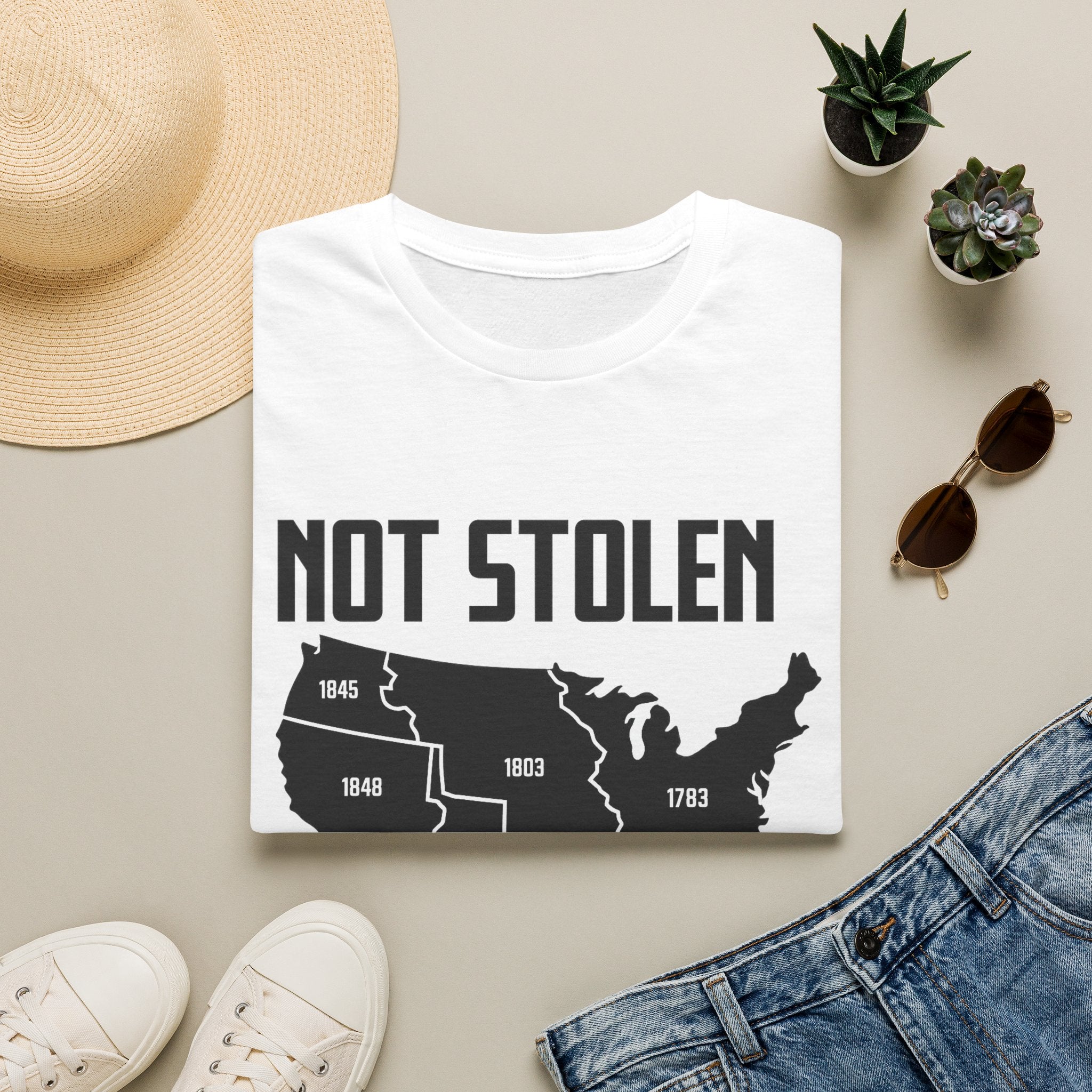 Not Stolen Conquered T‑Shirt — Historical Midwest/Great Plains Map Tee