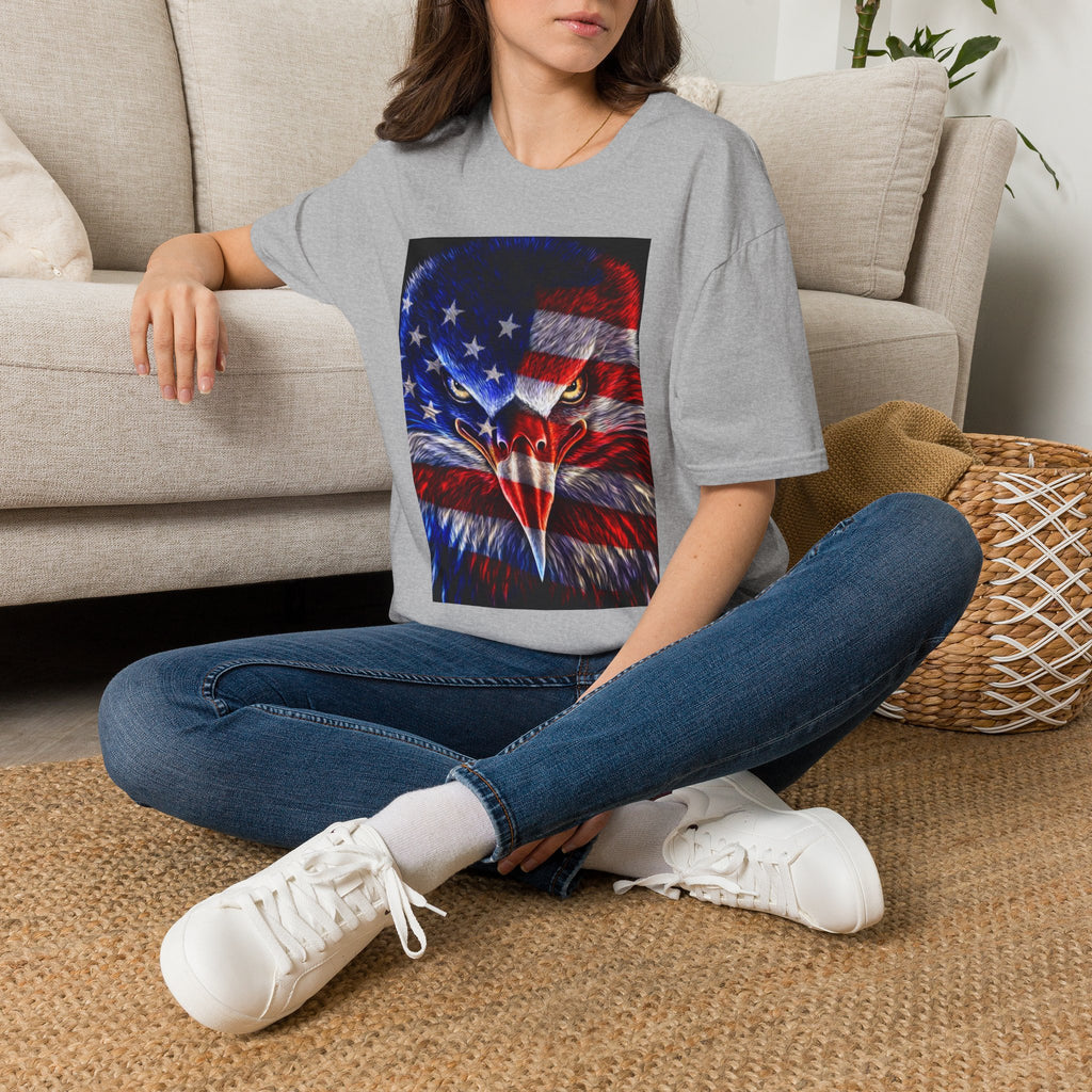 Patriotic Eagle T-Shirt — American Flag Bald Eagle Graphic Tee