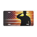 Veteran Salute License Plate — American Flag Military Vanity Plate