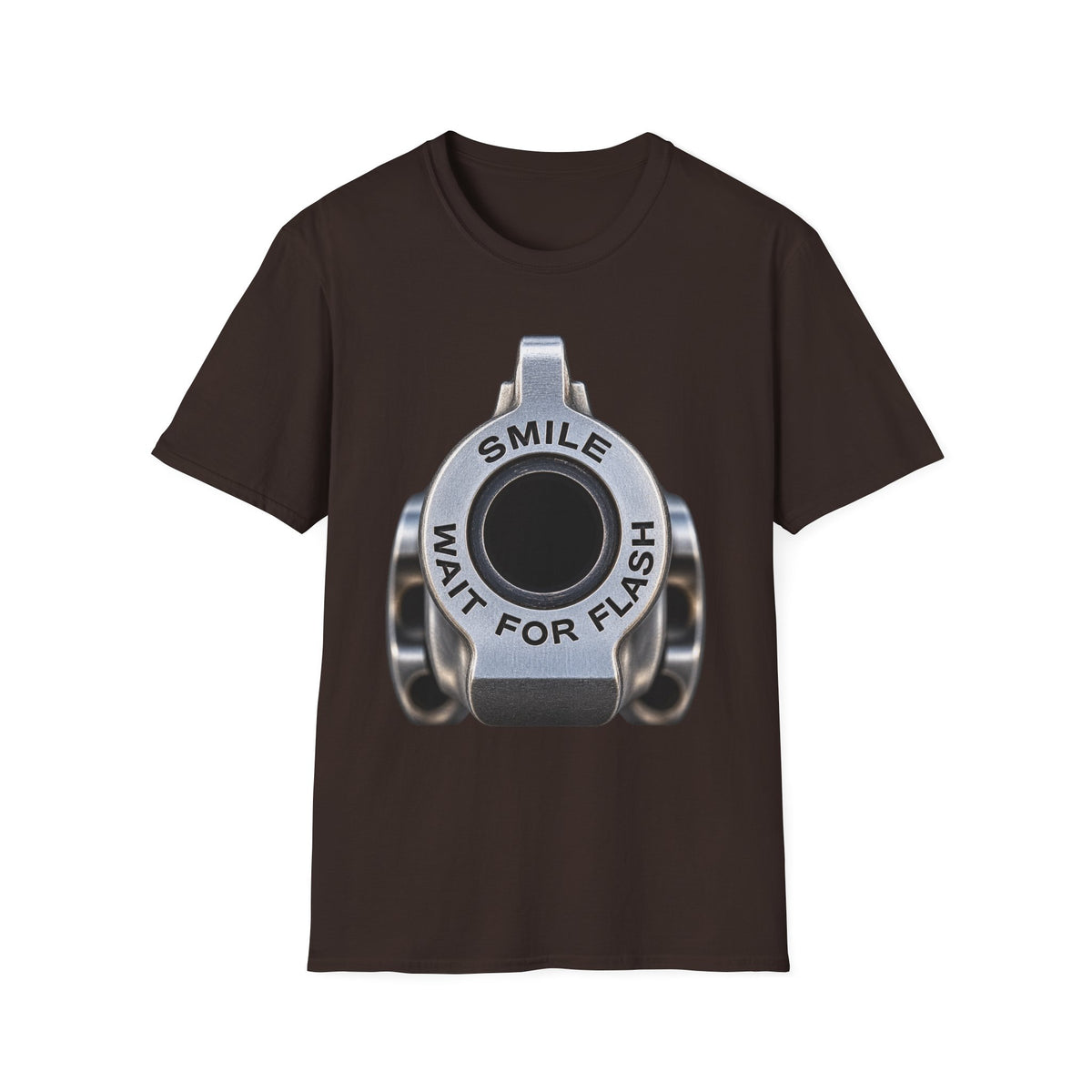 T-Shirt — 'Smile Wait For Flash' Camera Shutter Graphic