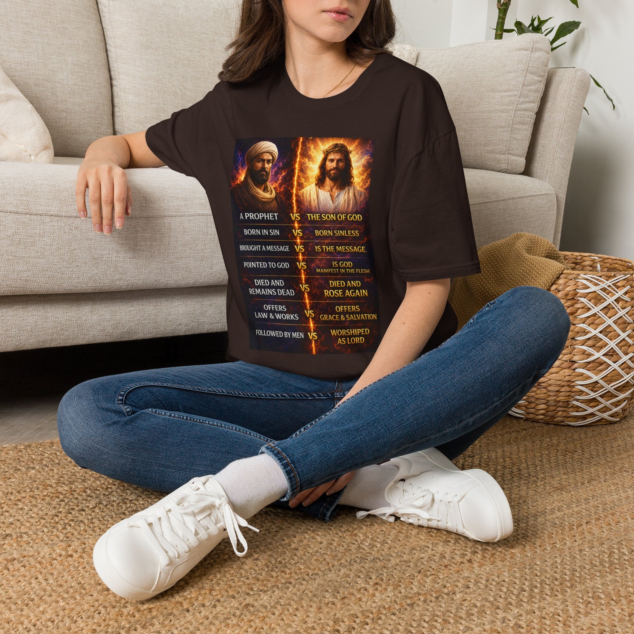 Religious Comparison Graphic Tee — 'A Prophet vs The Son of God'